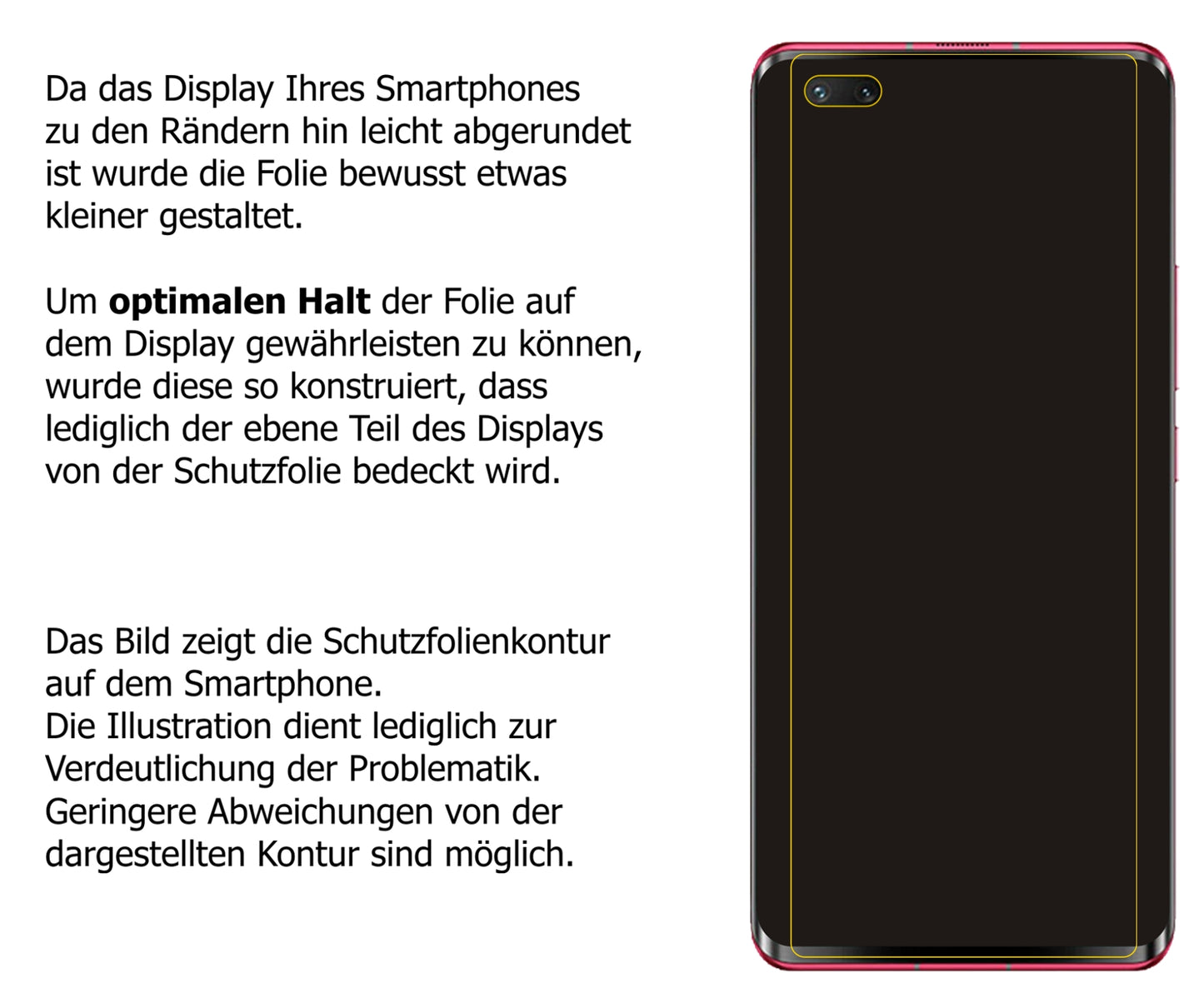 Schutzfolie mit optimaler Passform, zur Verwendung mit Hüllen geeignet