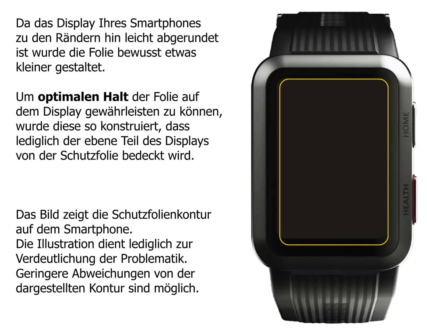 Dünne und klare Folie passend zugeschnitten für Huawei Watch D