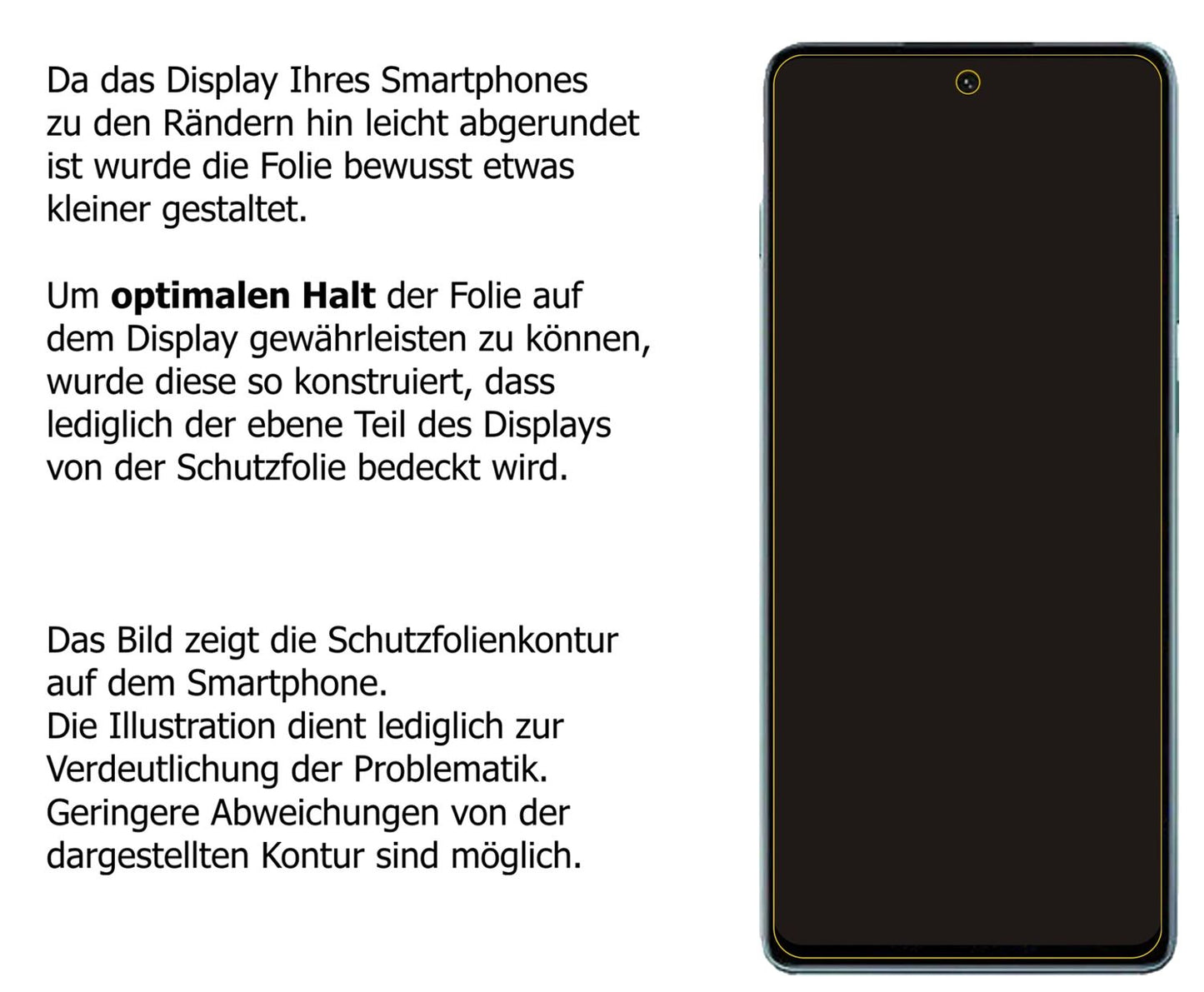 Schutzfolie mit optimaler Passform, zur Verwendung mit Hüllen geeignet