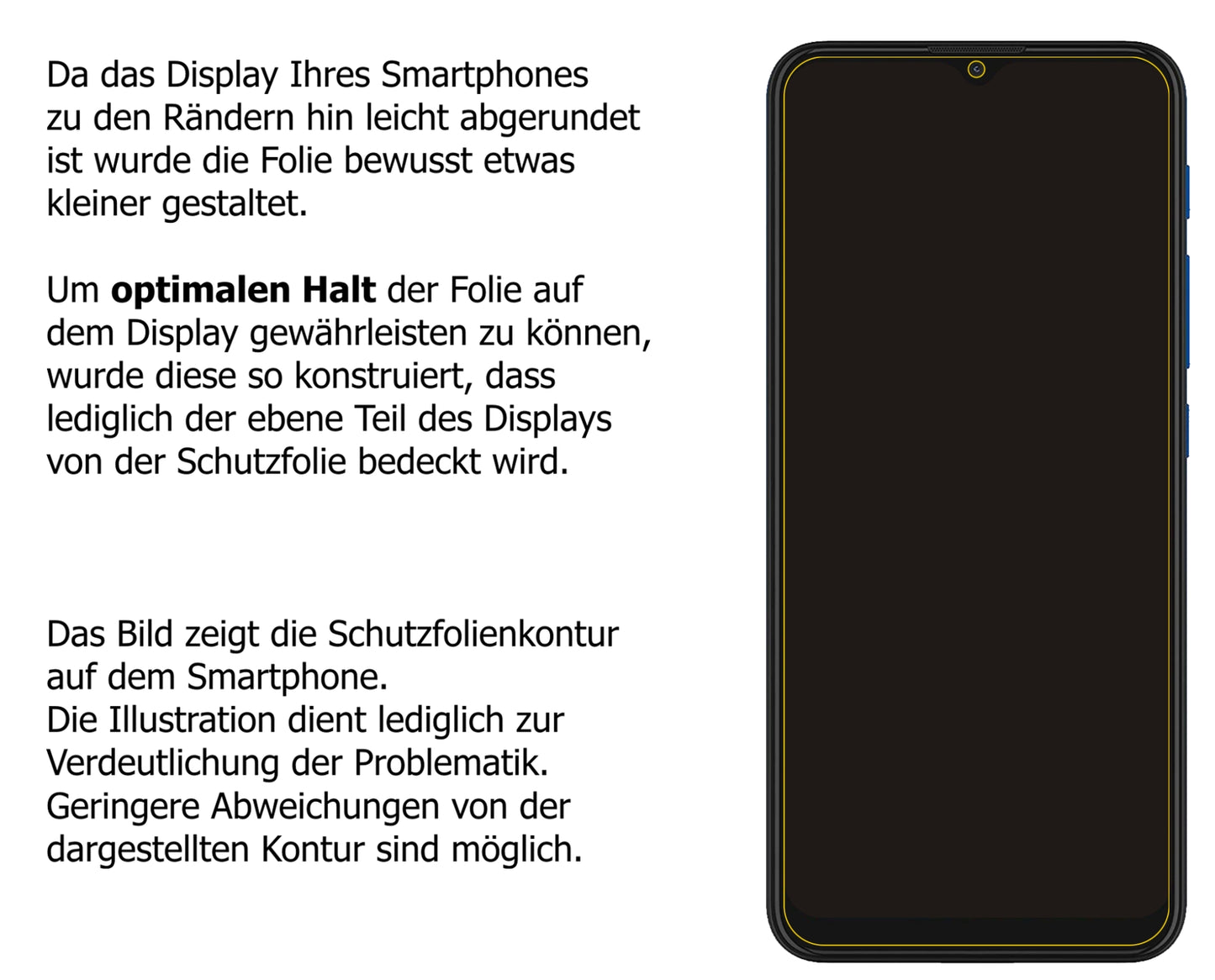 Schutzfolie mit optimaler Passform, zur Verwendung mit Hüllen geeignet