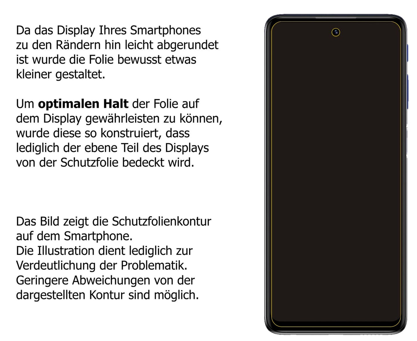 Schutzfolie mit optimaler Passform, zur Verwendung mit Hüllen geeignet