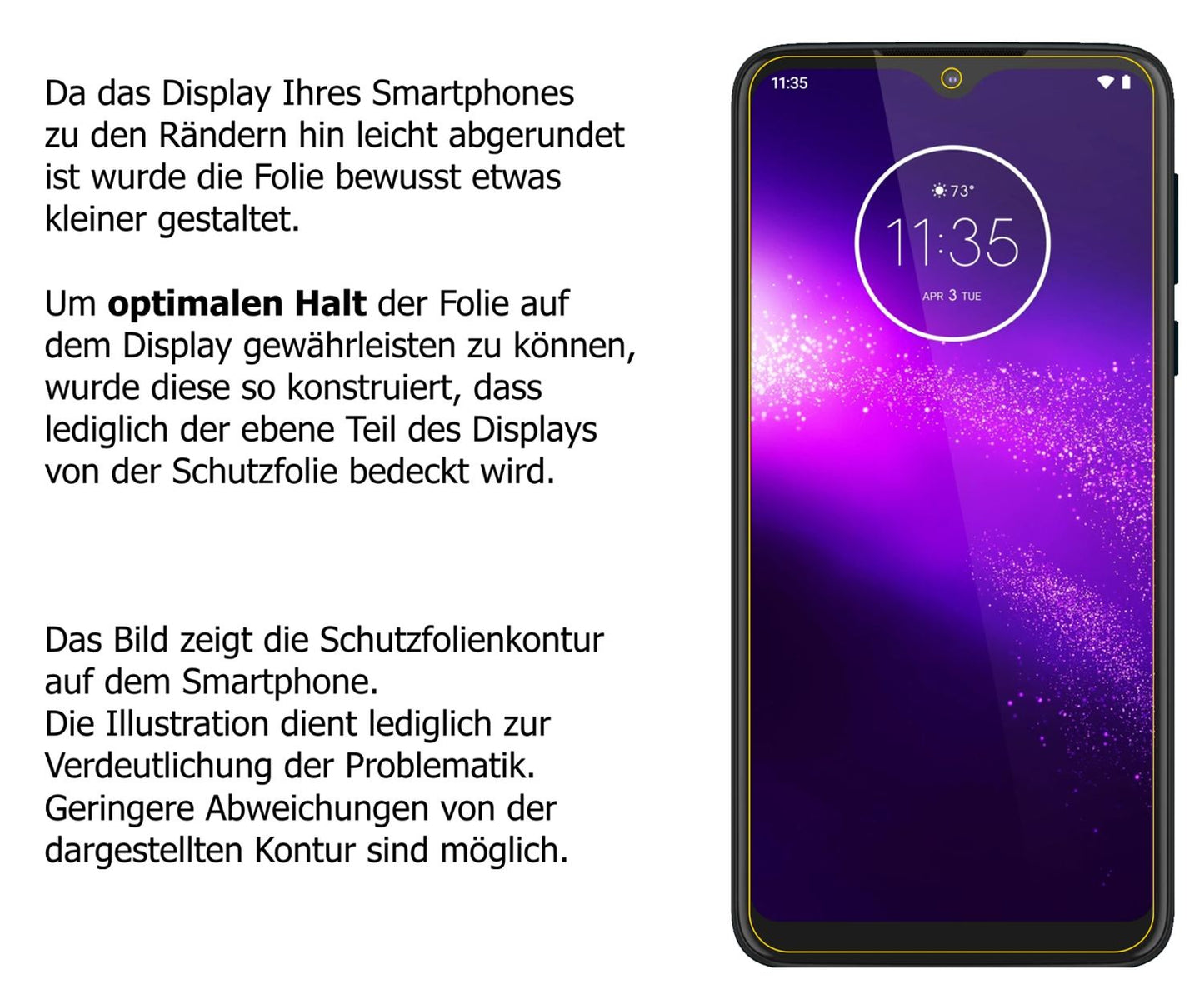 Schutzfolie mit optimaler Passform, zur Verwendung mit Hüllen geeignet