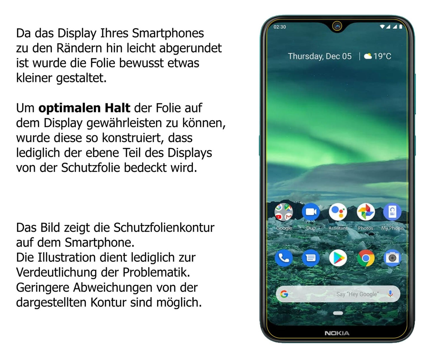 Schutzfolie mit optimaler Passform, zur Verwendung mit Hüllen geeignet