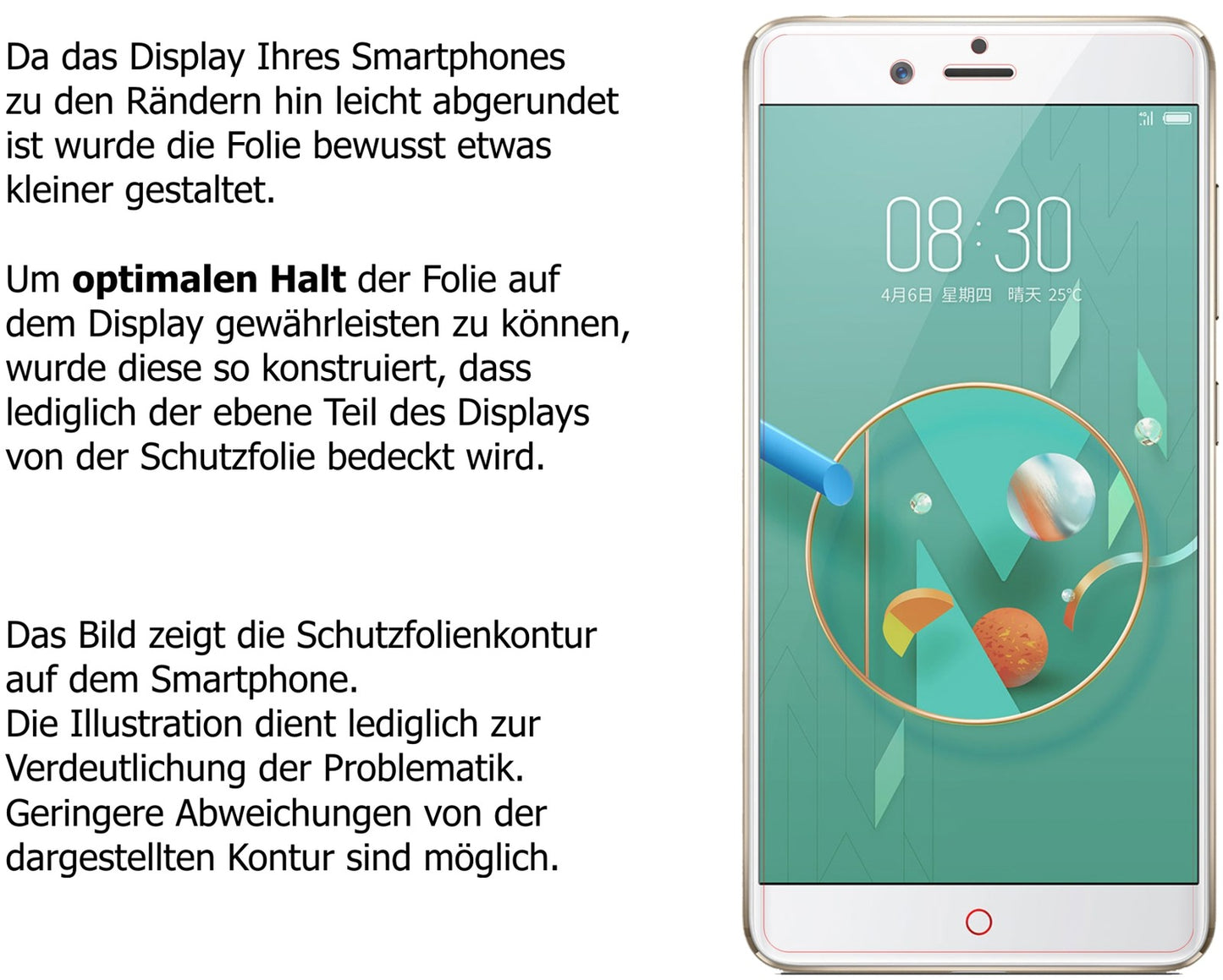 Dünne und klare Folie passend zugeschnitten für Nubia Z17 Mini
