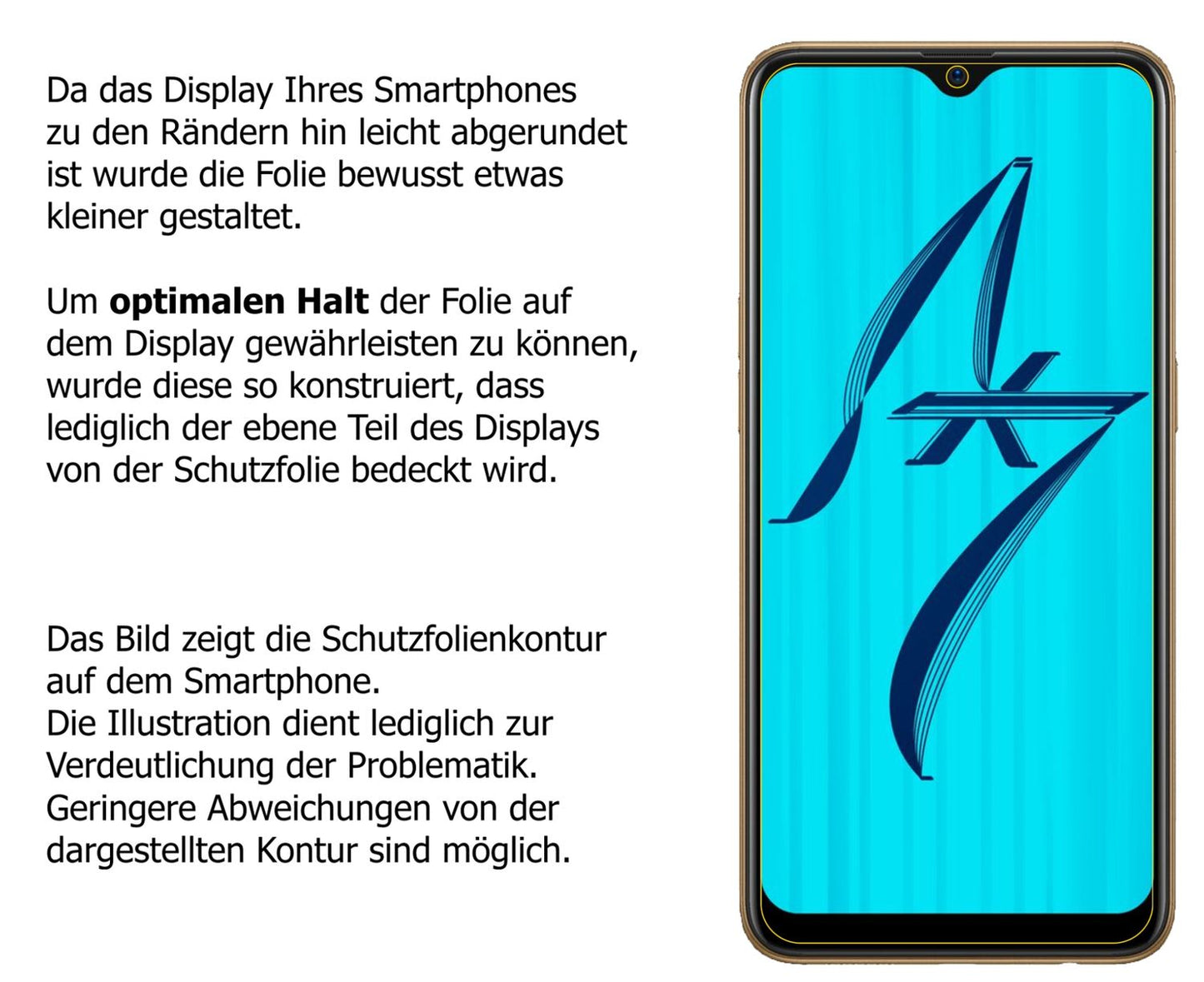 Schutzfolie mit optimaler Passform, zur Verwendung mit Hüllen geeignet