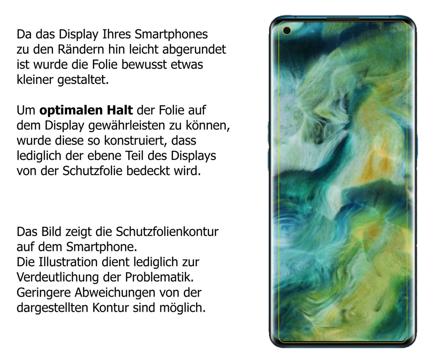 Schutzfolie mit optimaler Passform, zur Verwendung mit Hüllen geeignet