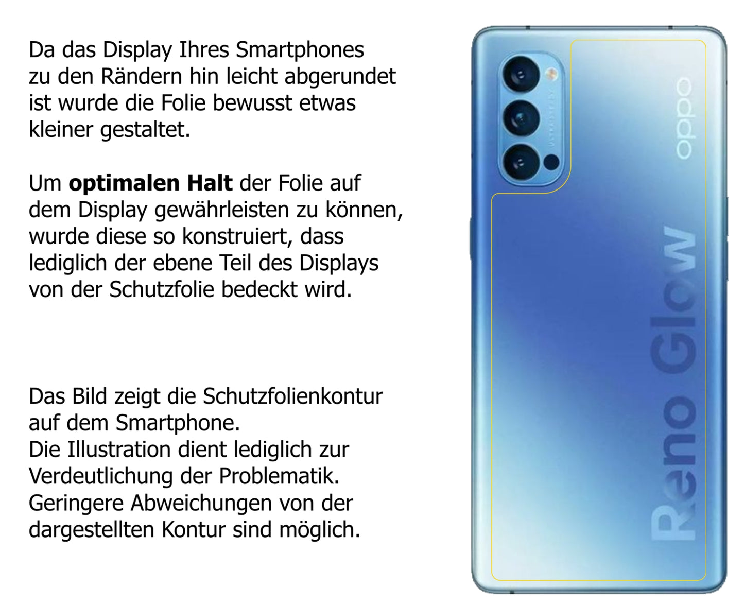 Schutzfolie mit optimaler Passform, zur Verwendung mit Hüllen geeignet