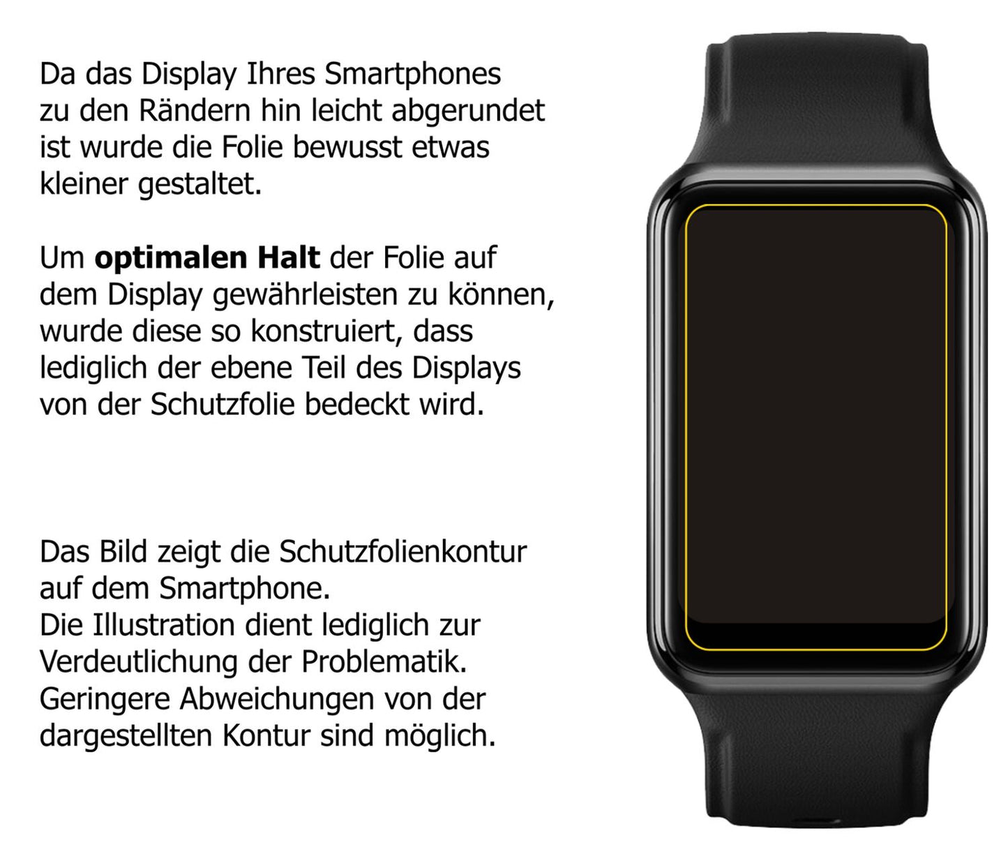 Schutzfolie mit optimaler Passform, zur Verwendung mit Hüllen geeignet