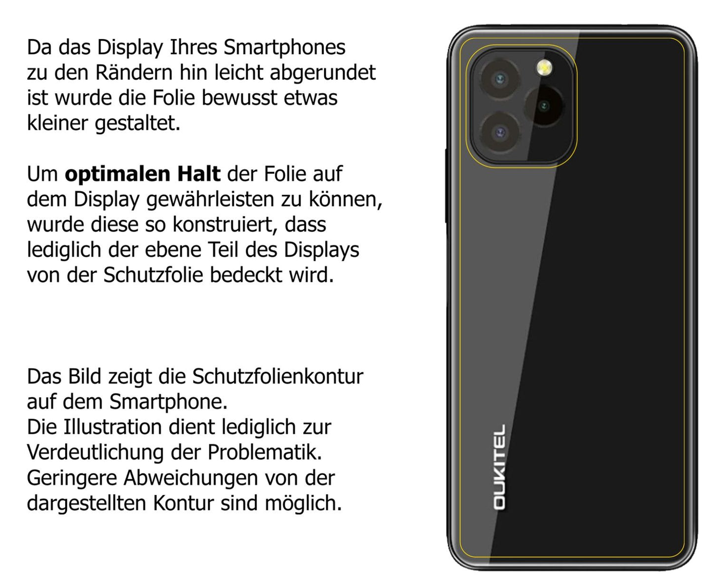 Schutzfolie mit optimaler Passform, zur Verwendung mit Hüllen geeignet