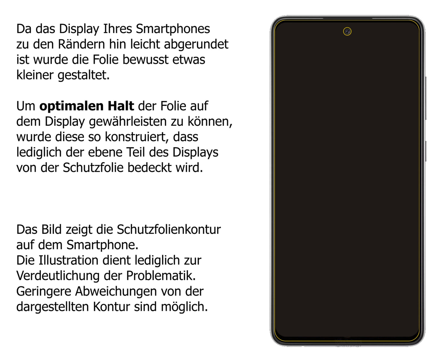 Schutzfolie mit optimaler Passform, zur Verwendung mit Hüllen geeignet