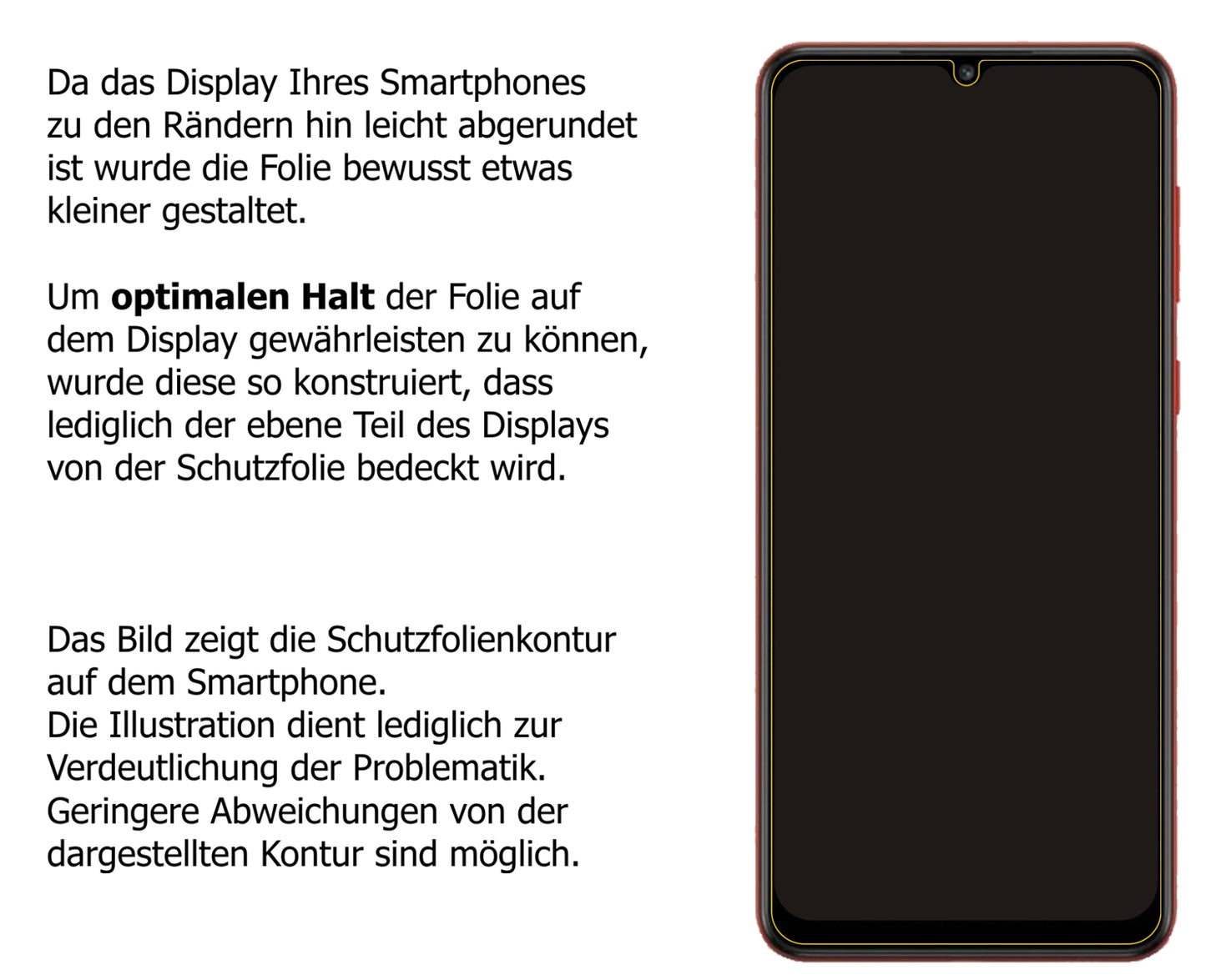 Schutzfolie mit optimaler Passform, zur Verwendung mit Hüllen geeignet
