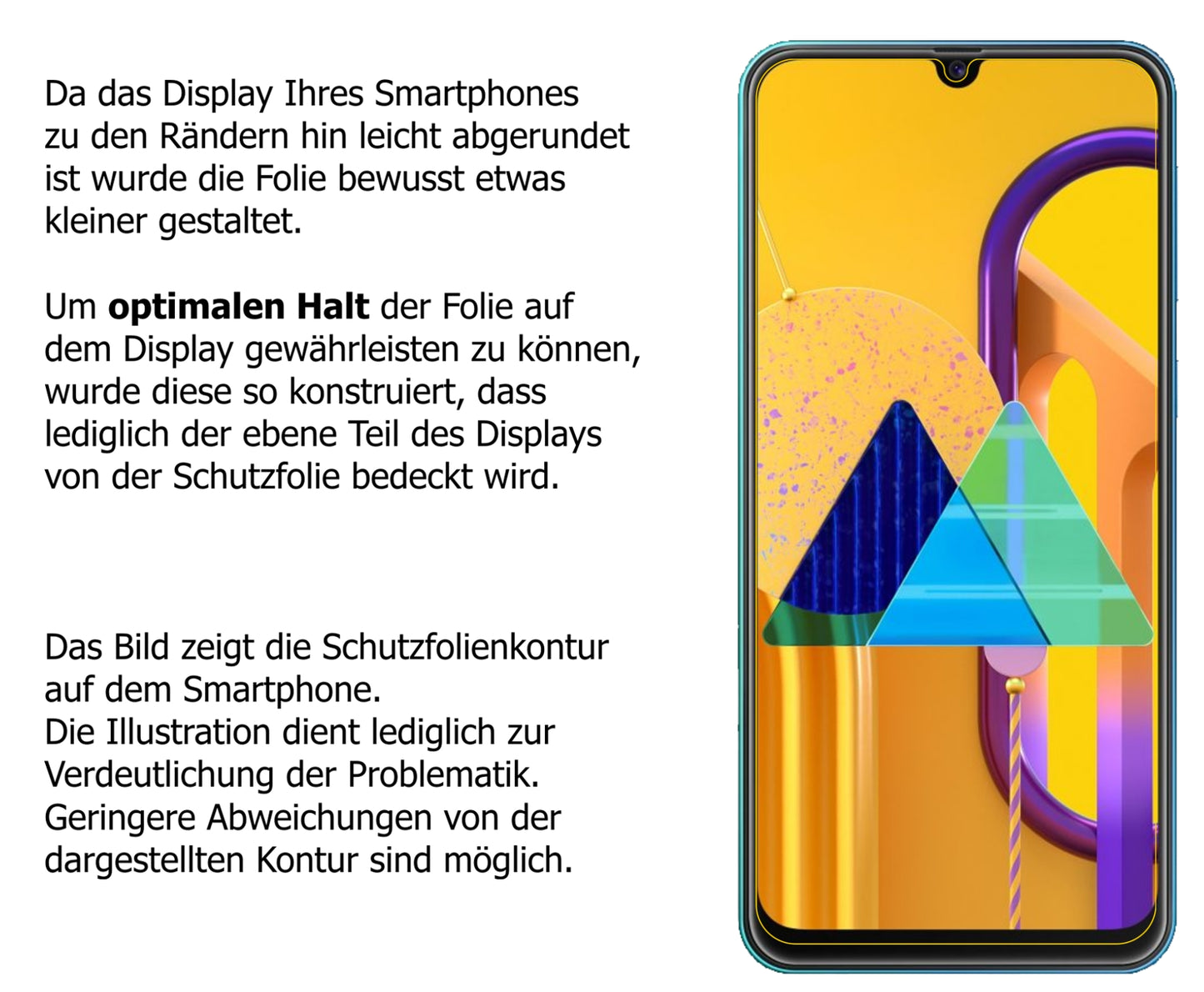 Schutzfolie mit optimaler Passform, zur Verwendung mit Hüllen geeignet