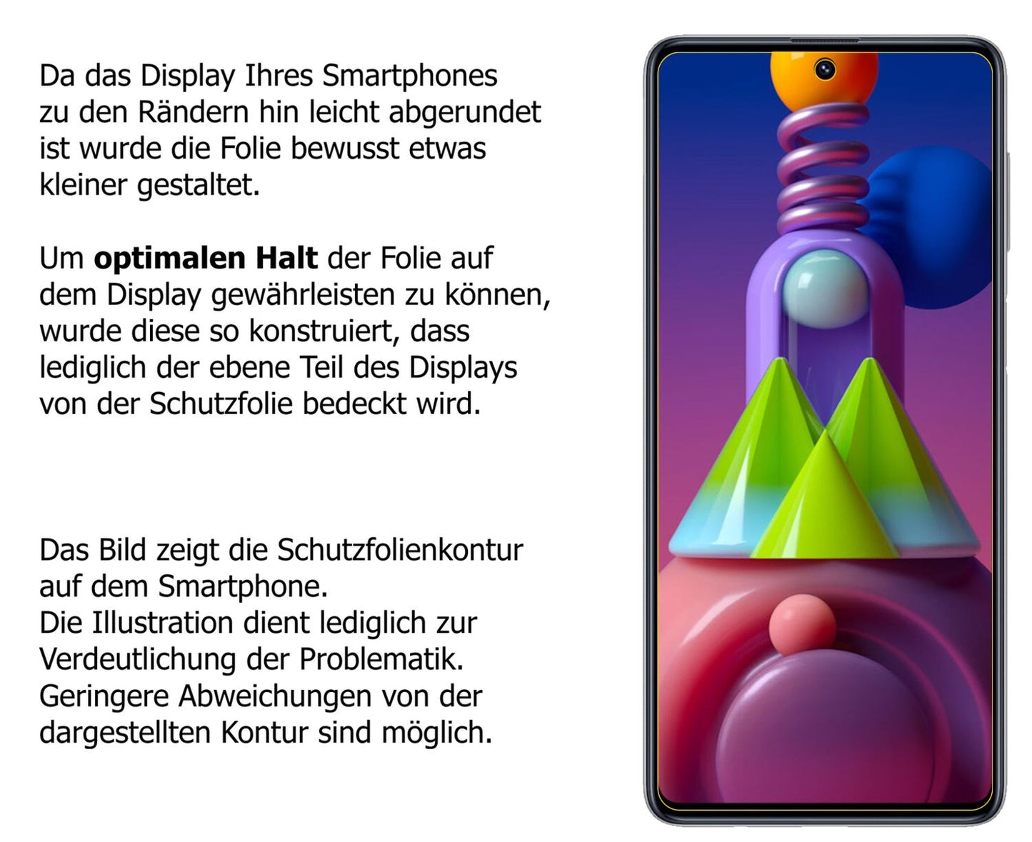 Schutzfolie mit optimaler Passform, zur Verwendung mit Hüllen geeignet