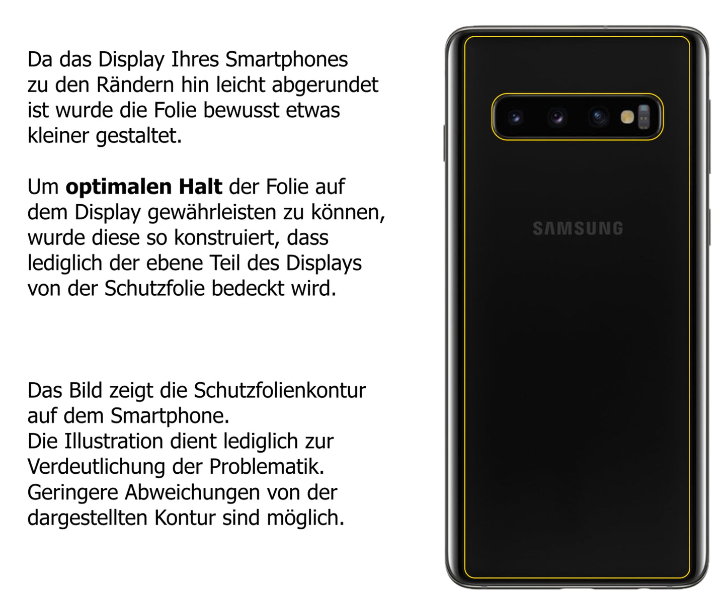 Schutzfolie mit optimaler Passform, zur Verwendung mit Hüllen geeignet