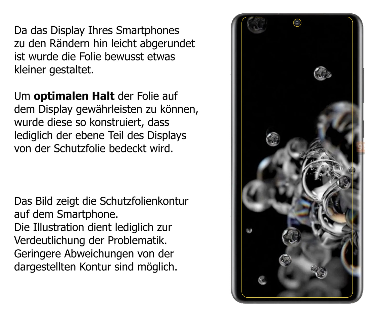 Schutzfolie mit optimaler Passform, zur Verwendung mit Hüllen geeignet