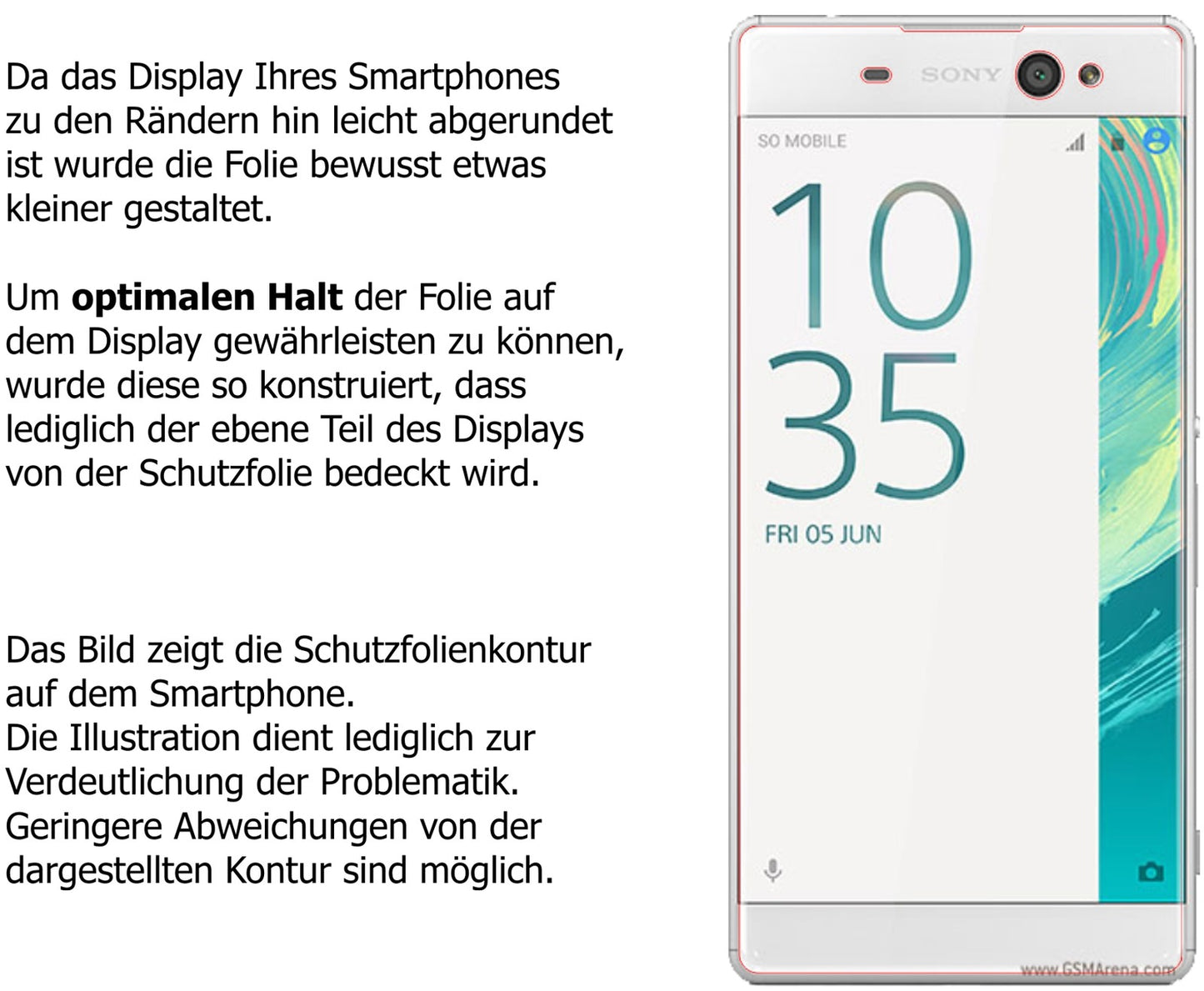 Schutzfolie mit optimaler Passform, zur Verwendung mit Hüllen geeignet