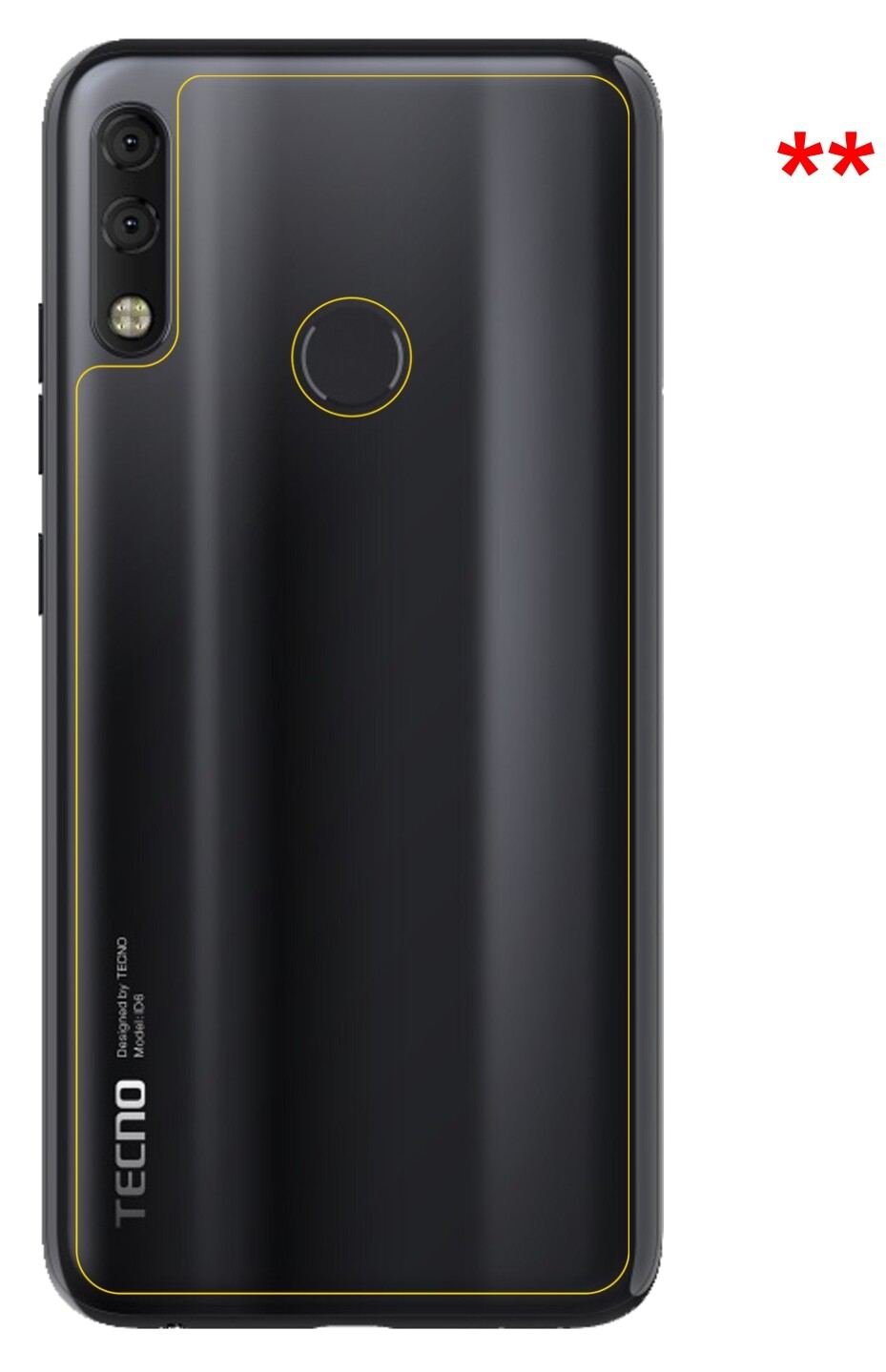 Dünne und klare Folie passend zugeschnitten für Tecno Camon 11 Pro Rückseite