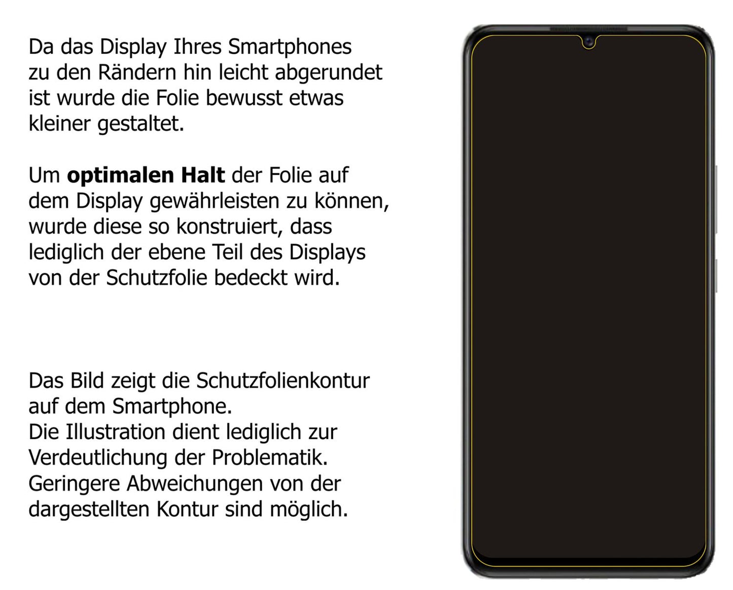 Schutzfolie mit optimaler Passform, zur Verwendung mit Hüllen geeignet