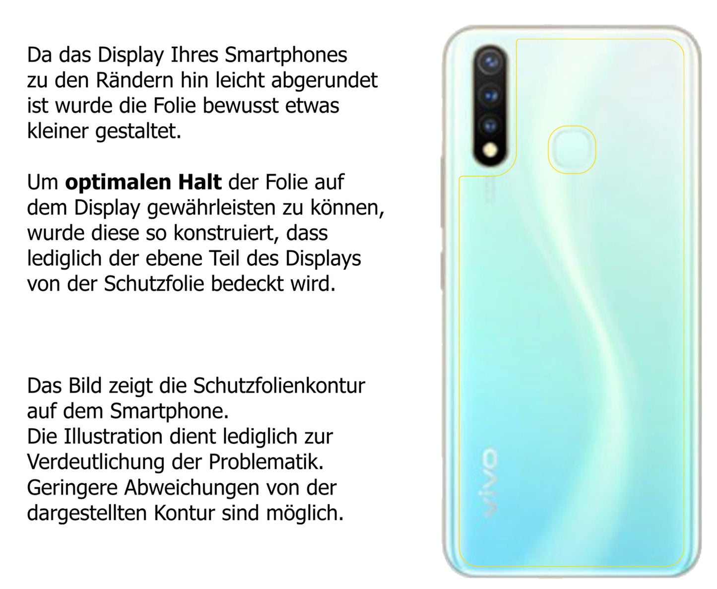 Schutzfolie mit optimaler Passform, zur Verwendung mit Hüllen geeignet
