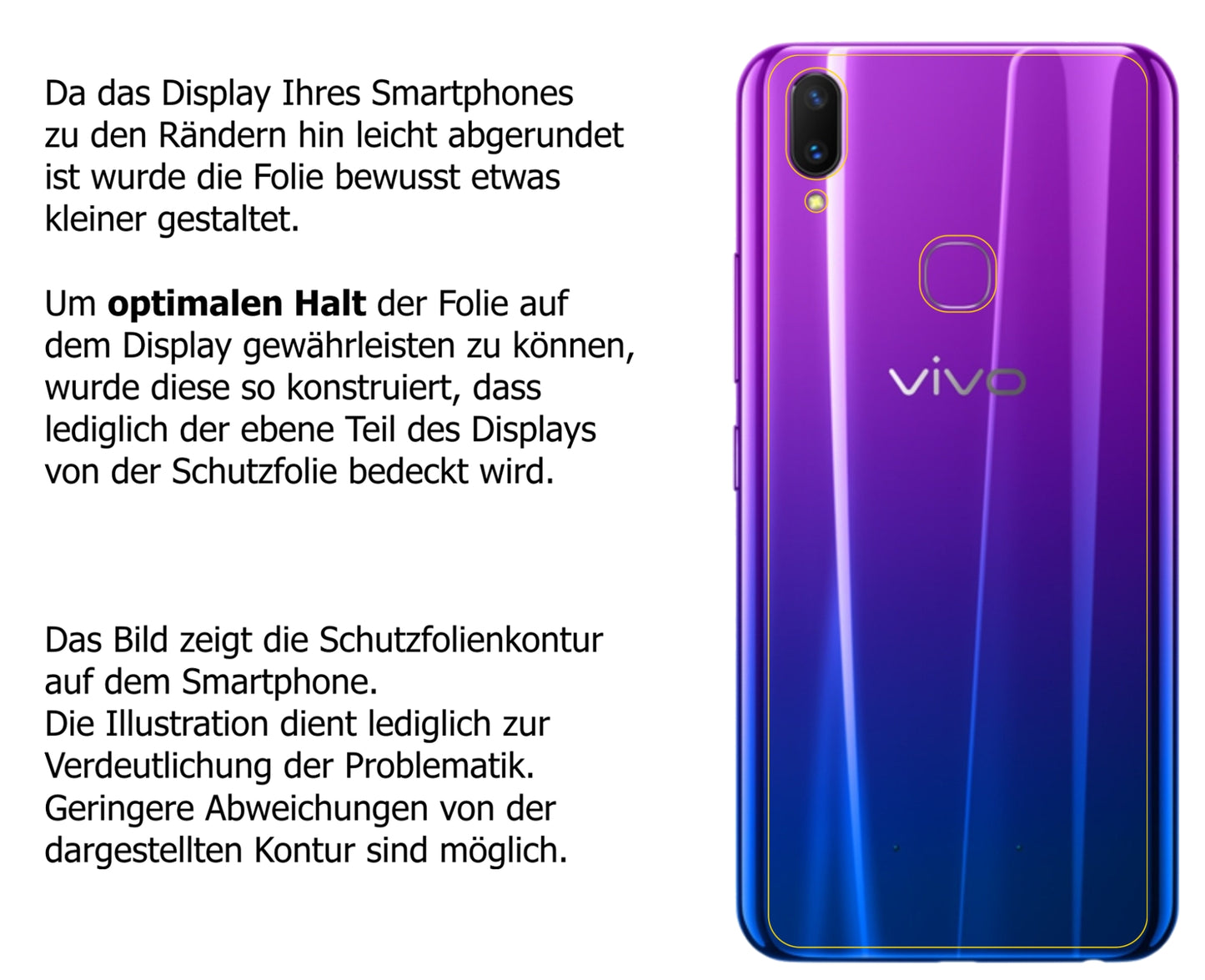 Schutzfolie mit optimaler Passform, zur Verwendung mit Hüllen geeignet