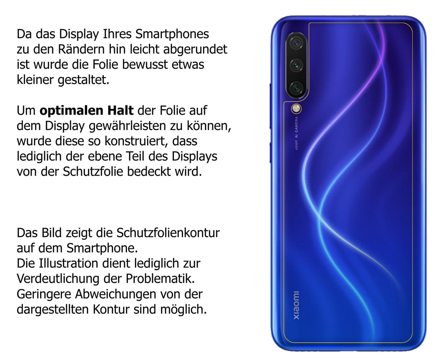 Schutzfolie mit optimaler Passform, zur Verwendung mit Hüllen geeignet