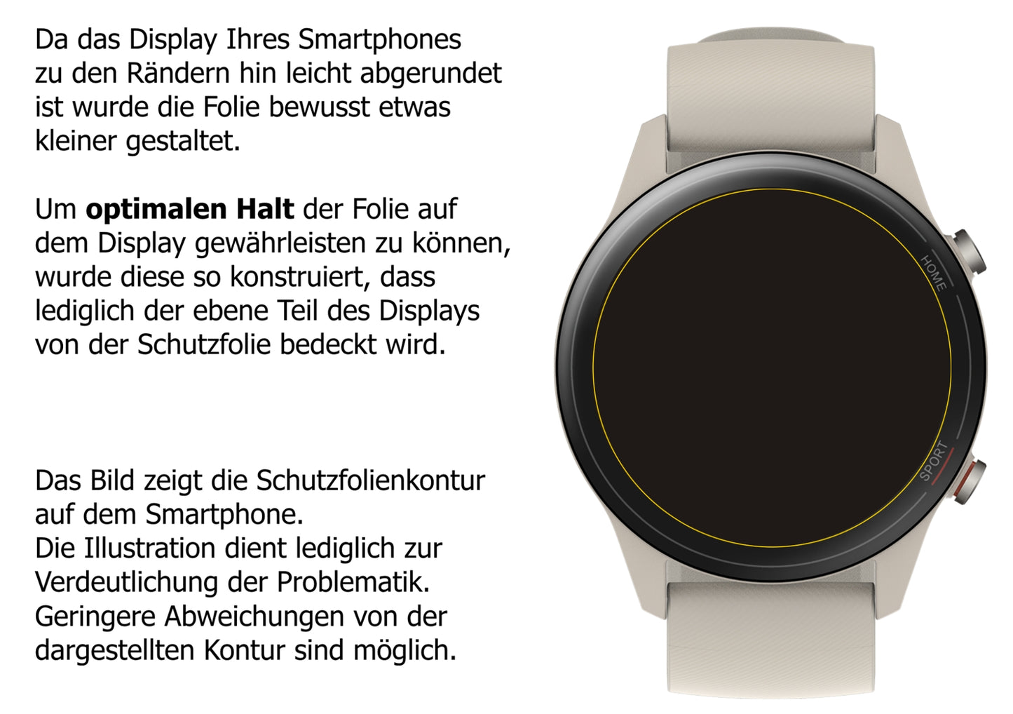 Schutzfolie mit optimaler Passform, zur Verwendung mit Hüllen geeignet