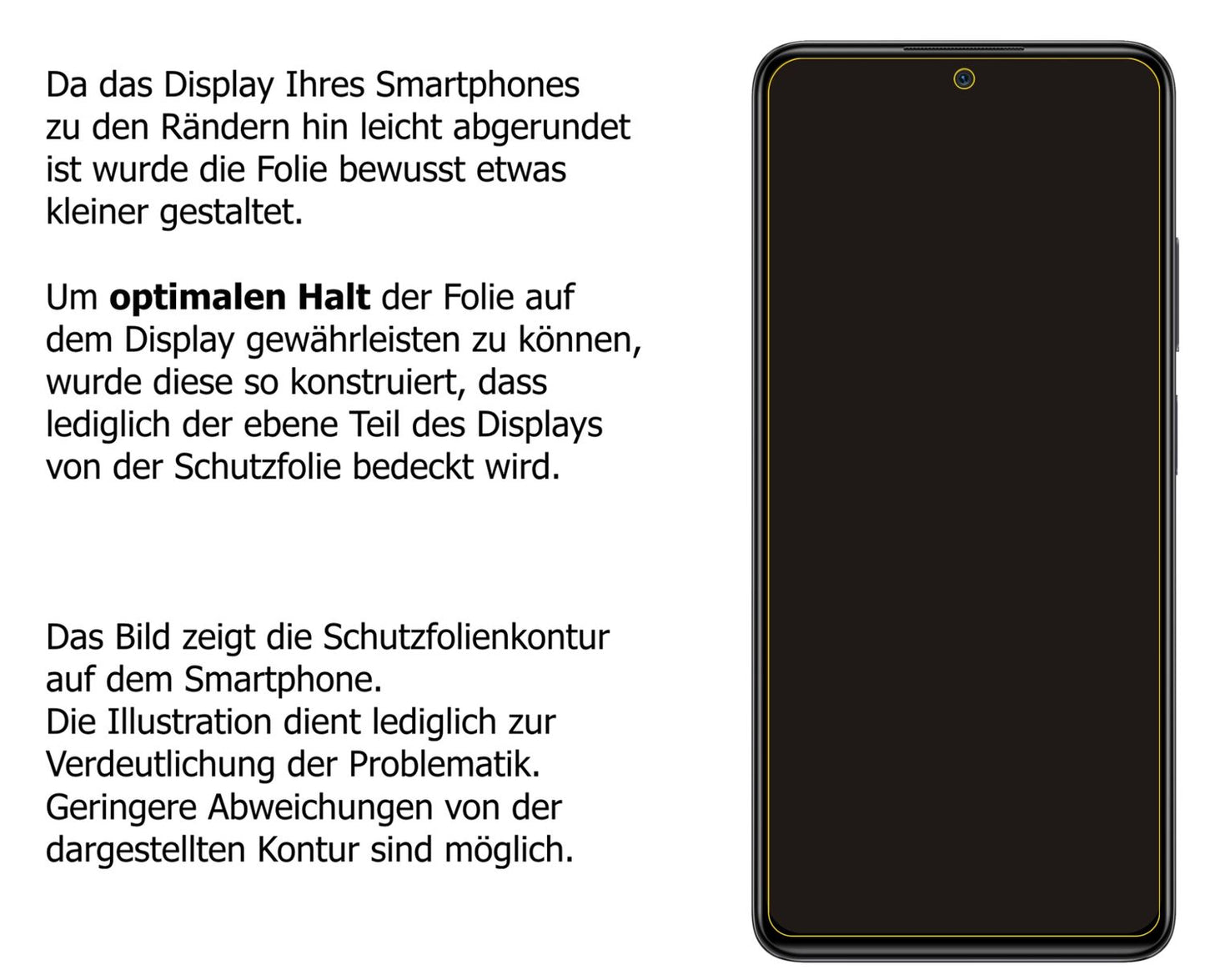 Schutzfolie mit optimaler Passform, zur Verwendung mit Hüllen geeignet