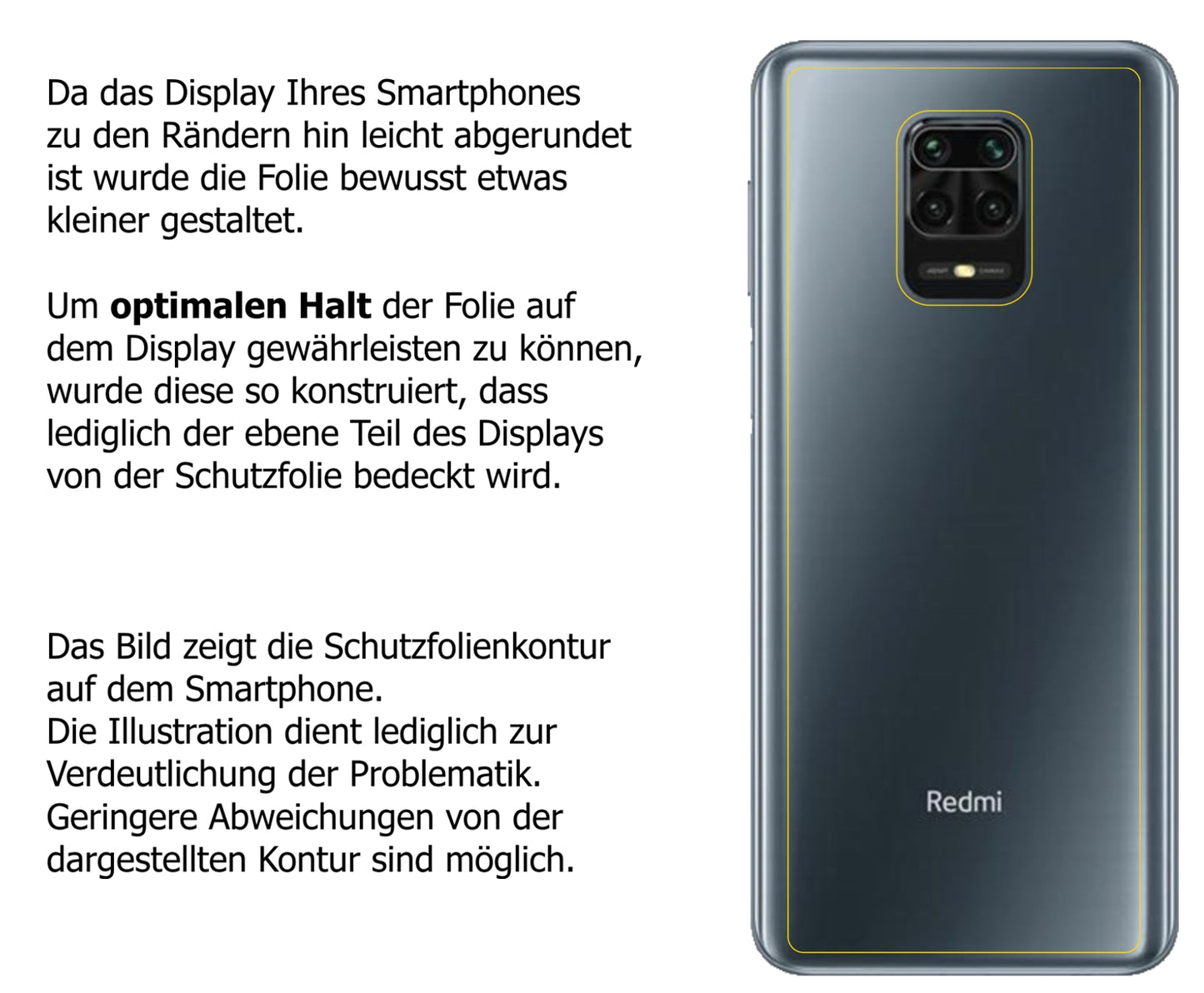 Schutzfolie mit optimaler Passform, zur Verwendung mit Hüllen geeignet