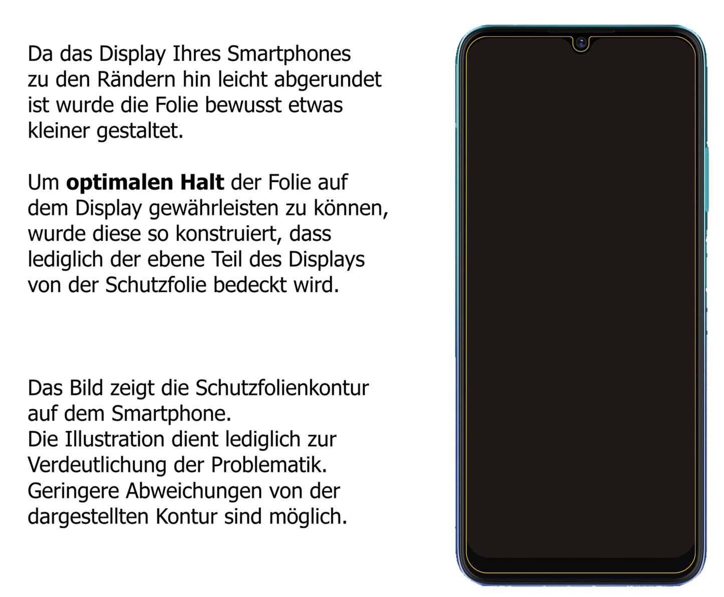 Schutzfolie mit optimaler Passform, zur Verwendung mit Hüllen geeignet