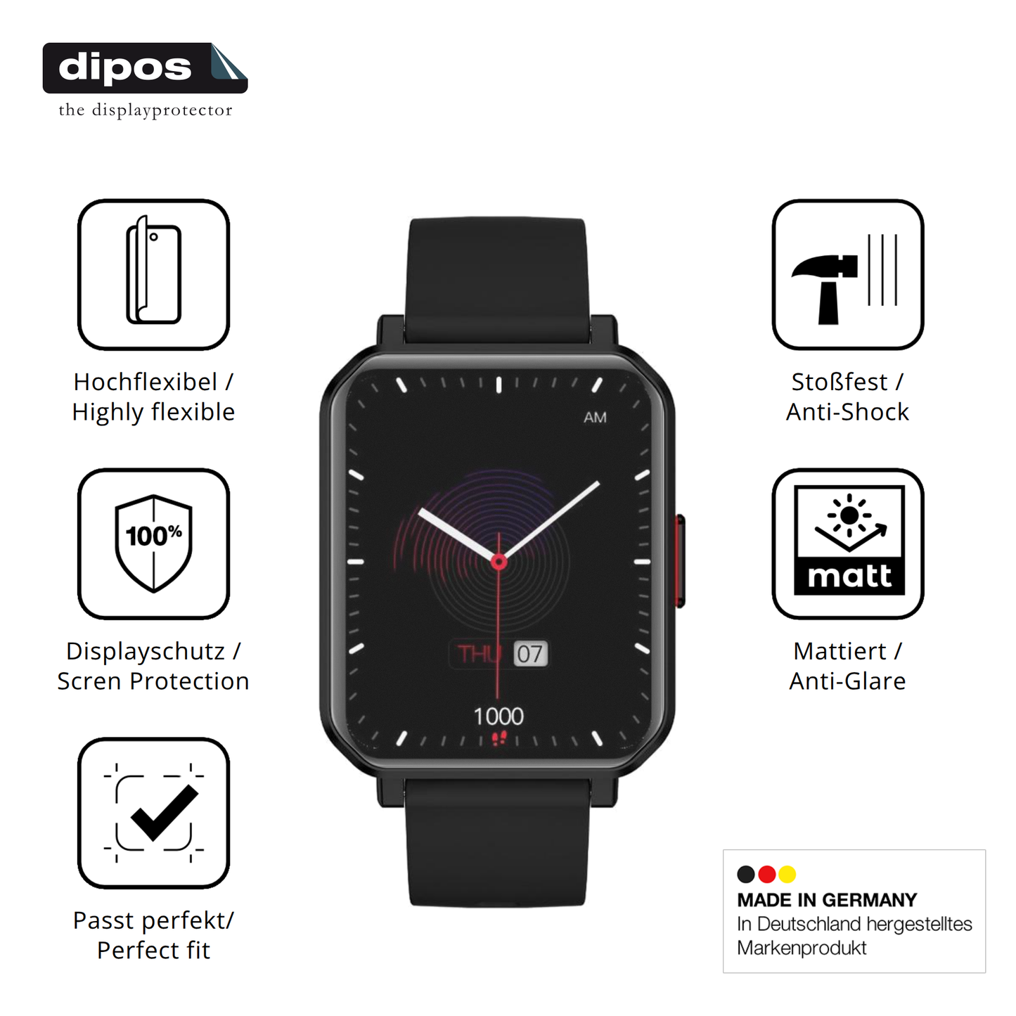 Displayschutz hergestellt in Deutschland, höchste Qualität made in Germany