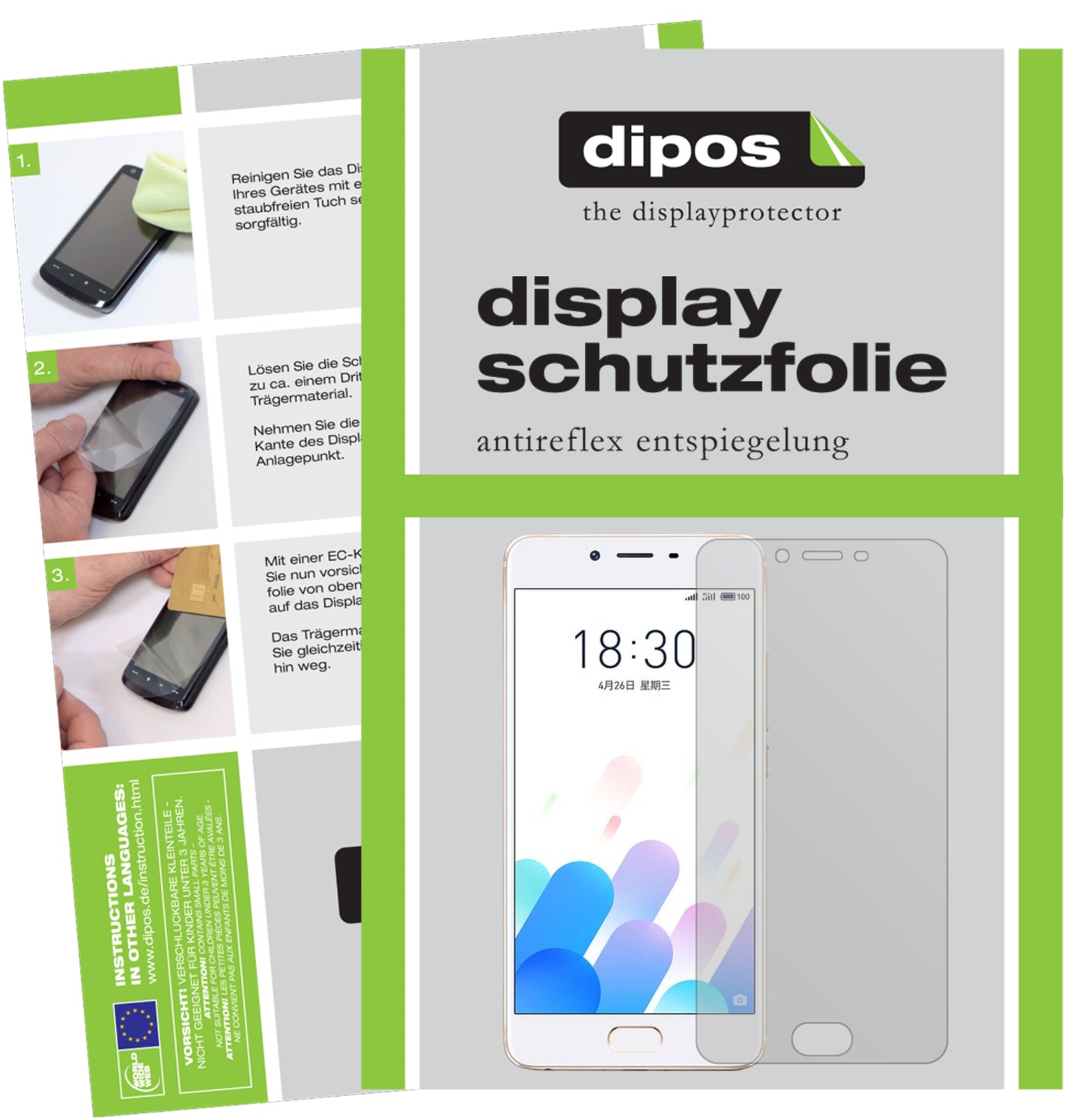 Mattes Panzerglas: Entspiegelte, dünne Folie, Fingerabdruckresistenz und Bildschirmschutz für Meizu-E2