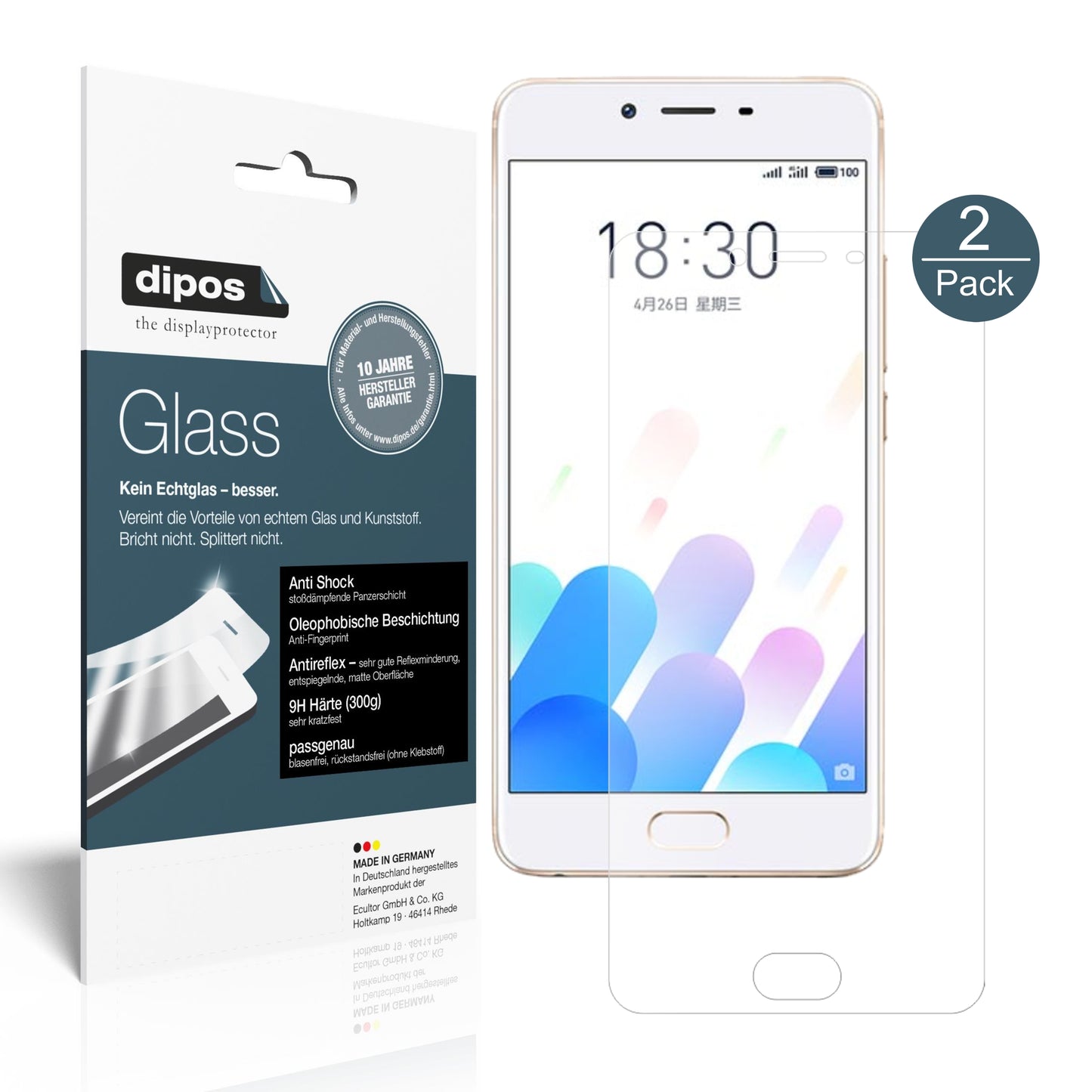 Mattes Panzerglas: Schutz vor Brüchen, Fingerabdrücken und Bildschirmblendung für Meizu-E2