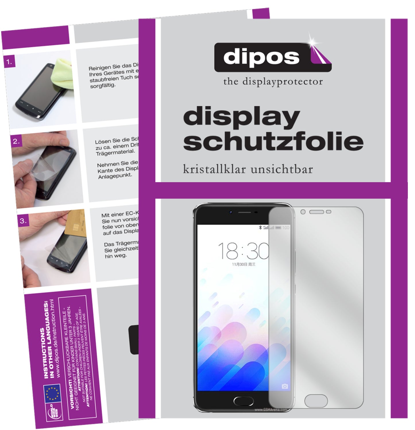 Kristallklare, dünne Schutzfolie: Kratzfest & passgenau für Meizu-M3X