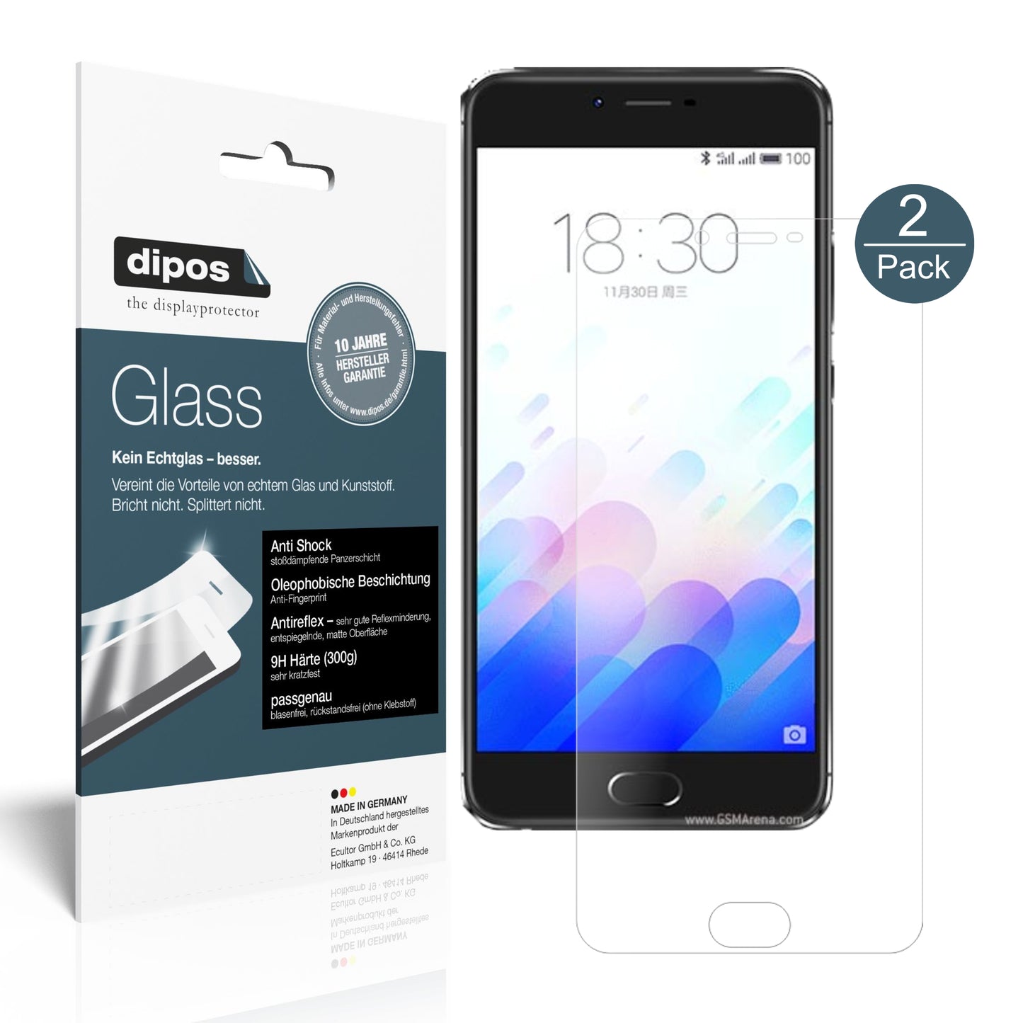 Mattes Panzerglas: Schutz vor Brüchen, Fingerabdrücken und Bildschirmblendung für Meizu-M3X