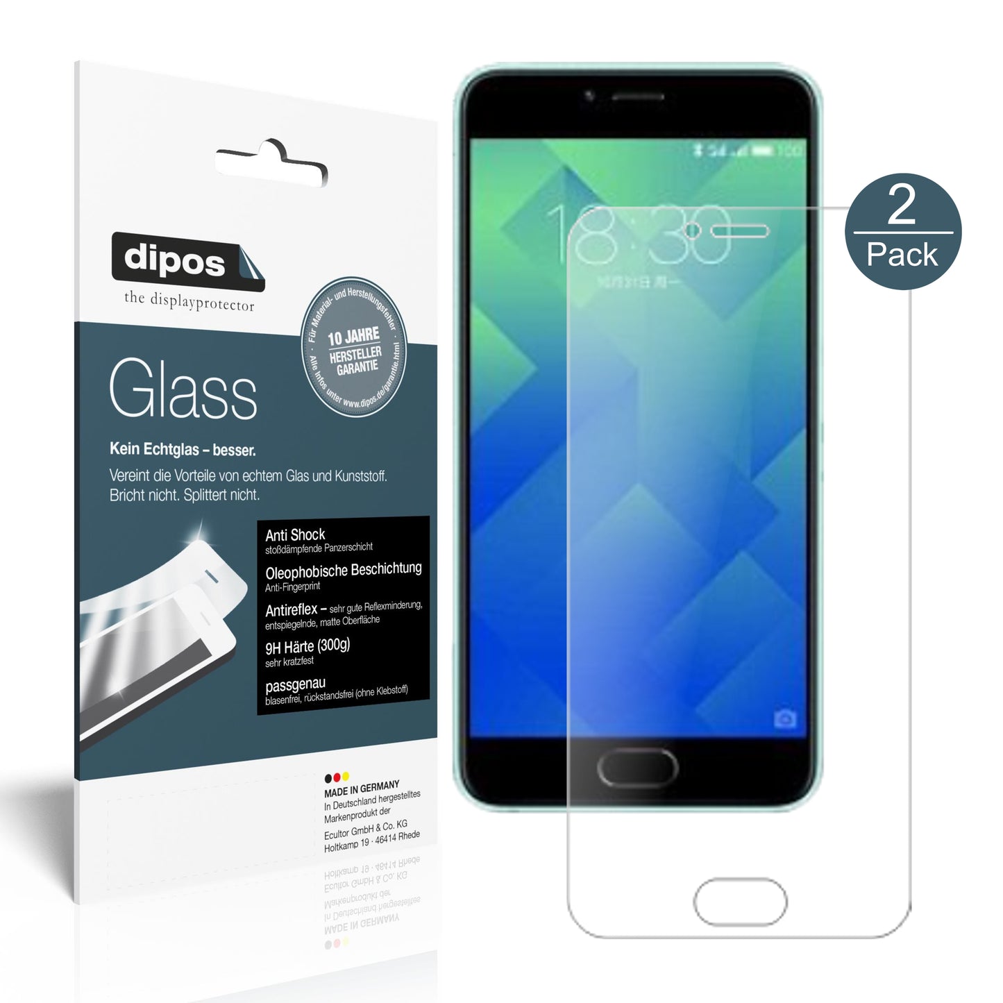 Mattes Panzerglas: Schutz vor Brüchen, Fingerabdrücken und Bildschirmblendung für Meizu-M5 Note