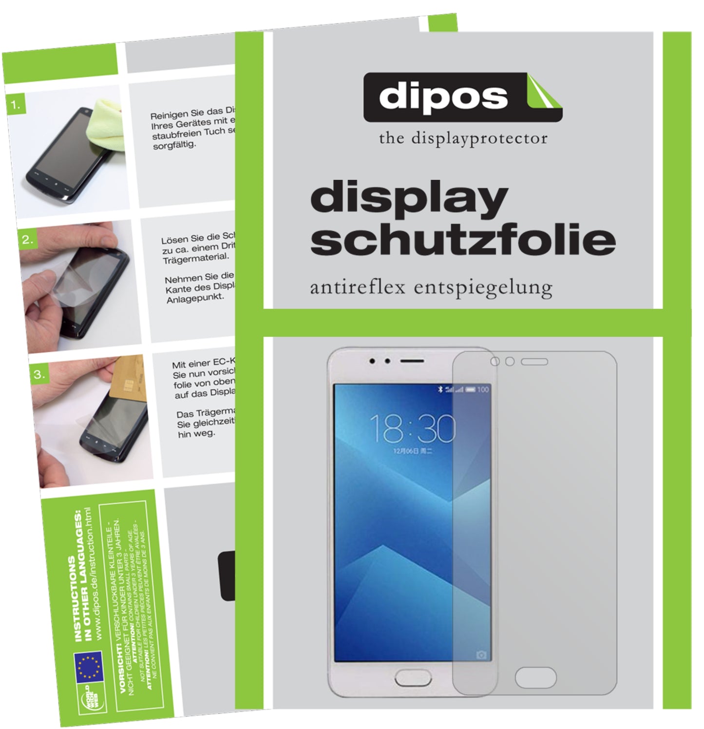 Mattes Panzerglas: Entspiegelte, dünne Folie, Fingerabdruckresistenz und Bildschirmschutz für Meizu-M5s