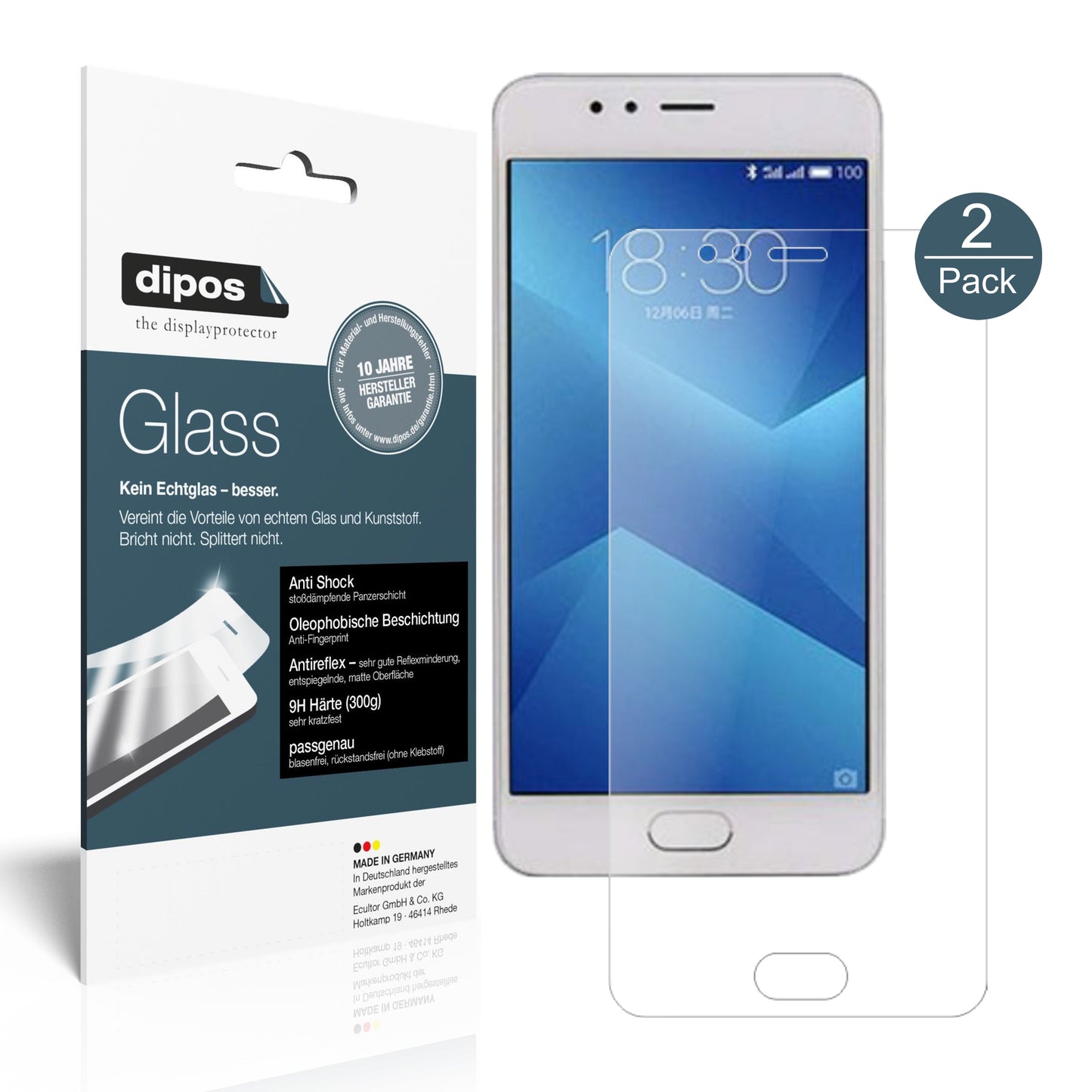 Mattes Panzerglas: Schutz vor Brüchen, Fingerabdrücken und Bildschirmblendung für Meizu-M5s
