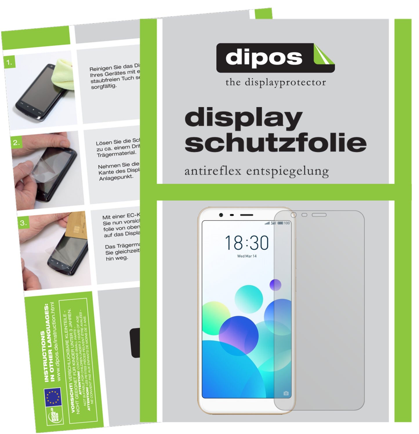 Mattes Panzerglas: Entspiegelte, dünne Folie, Fingerabdruckresistenz und Bildschirmschutz für Meizu-M8C