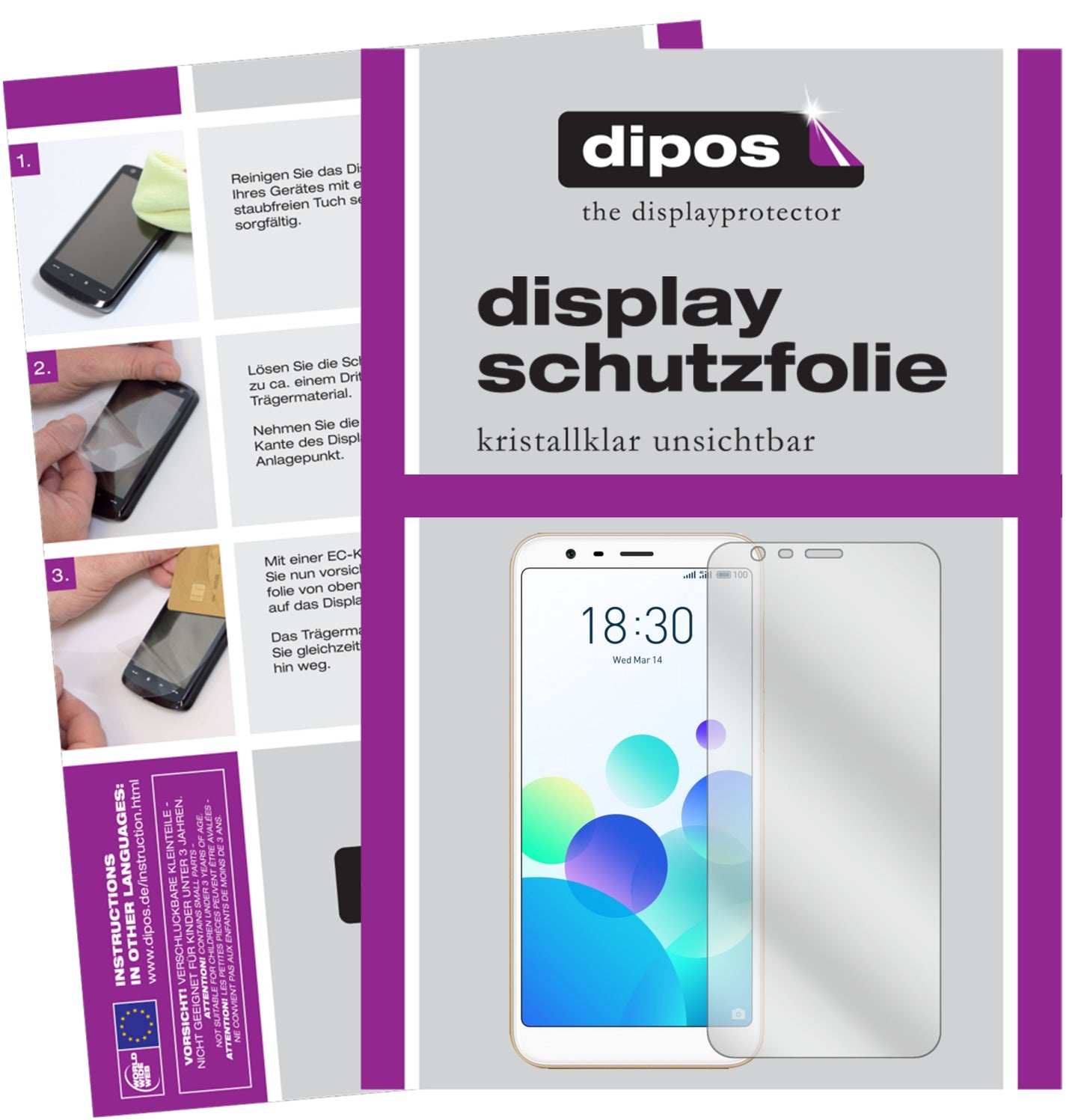 Kristallklare, dünne Schutzfolie: Kratzfest & passgenau für Meizu-M8C