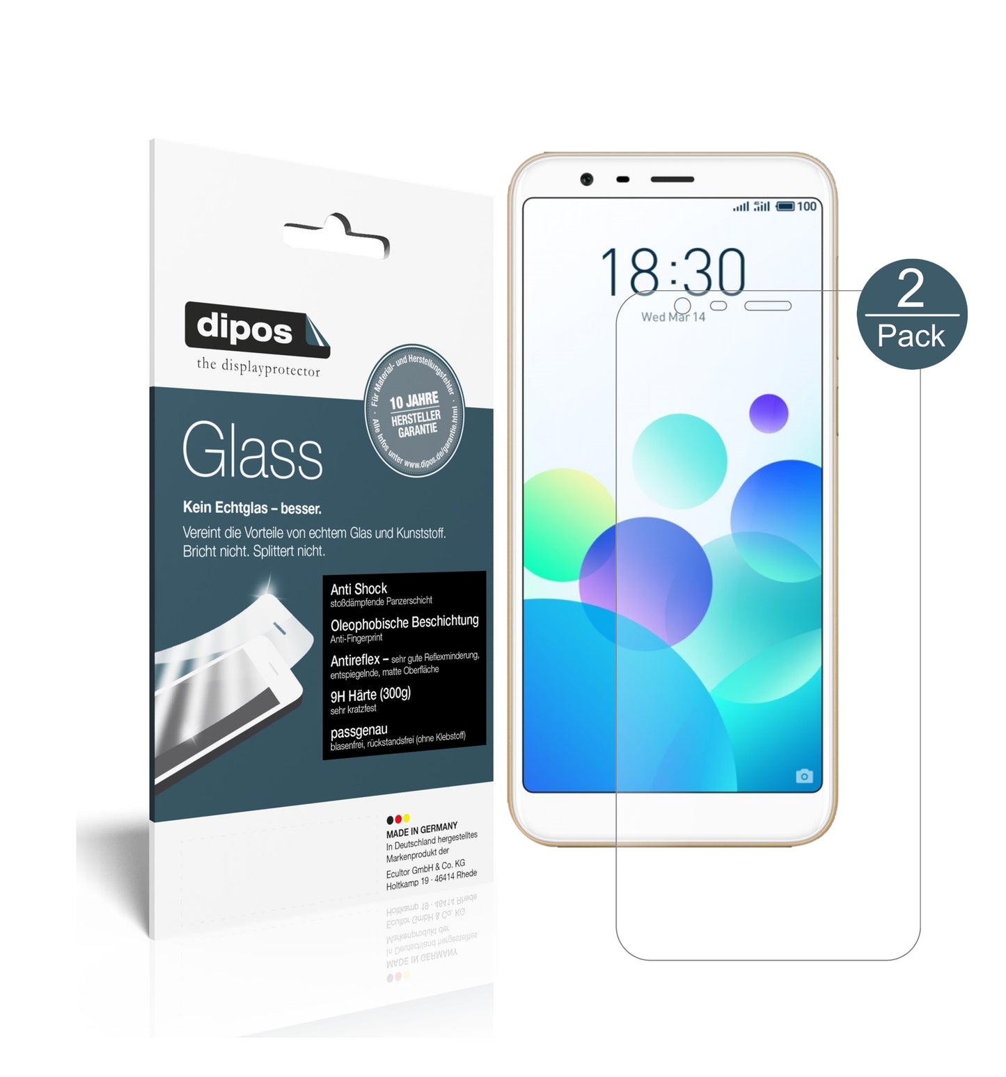 Mattes Panzerglas: Schutz vor Brüchen, Fingerabdrücken und Bildschirmblendung für Meizu-M8C