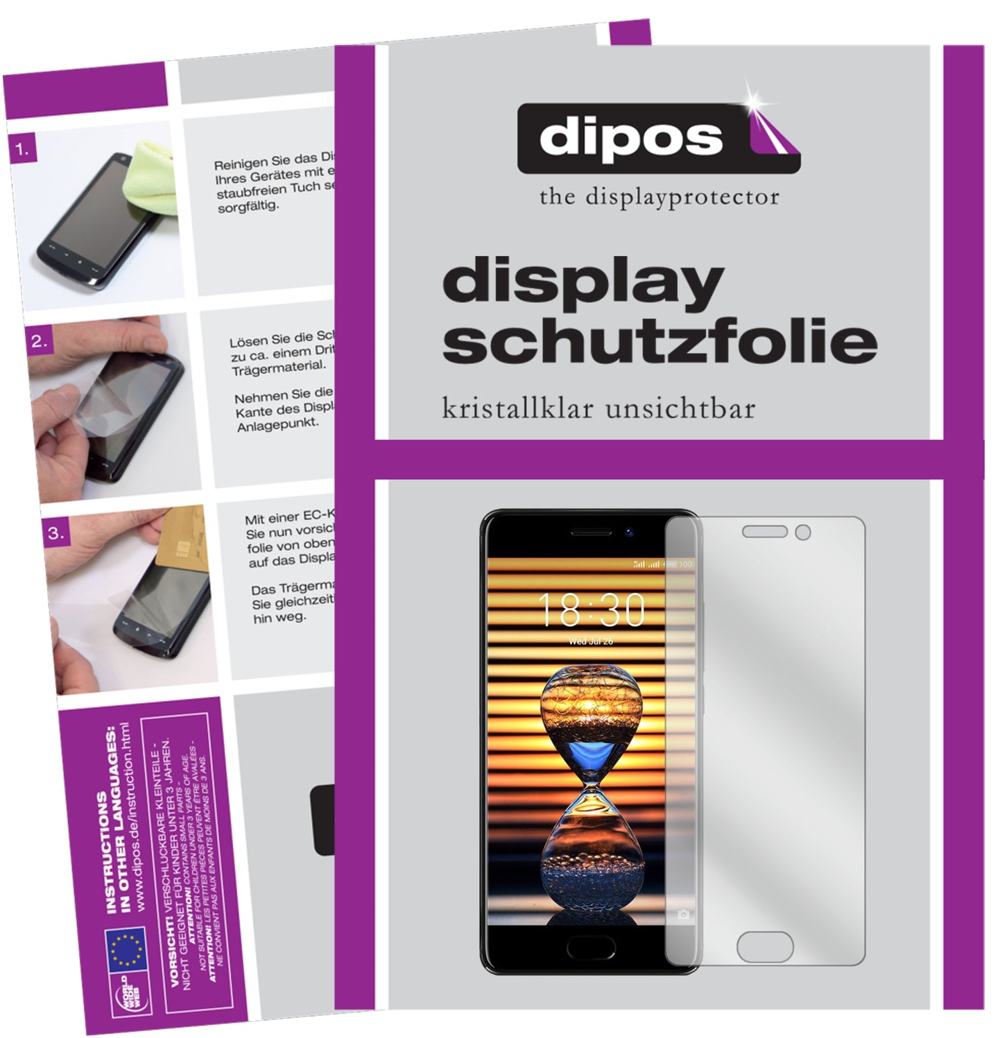 Kristallklare, dünne Schutzfolie: Kratzfest & passgenau für Meizu-Pro 7