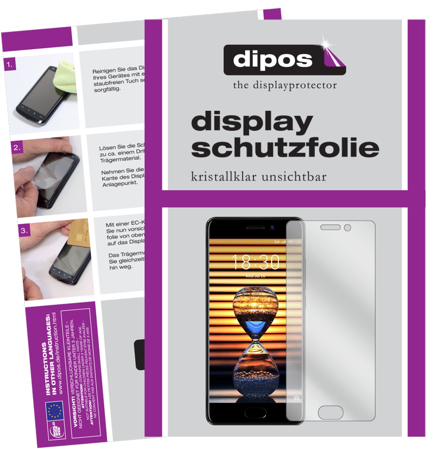 Kristallklare, dünne Schutzfolie: Kratzfest & passgenau für Meizu-Pro 7 Plus