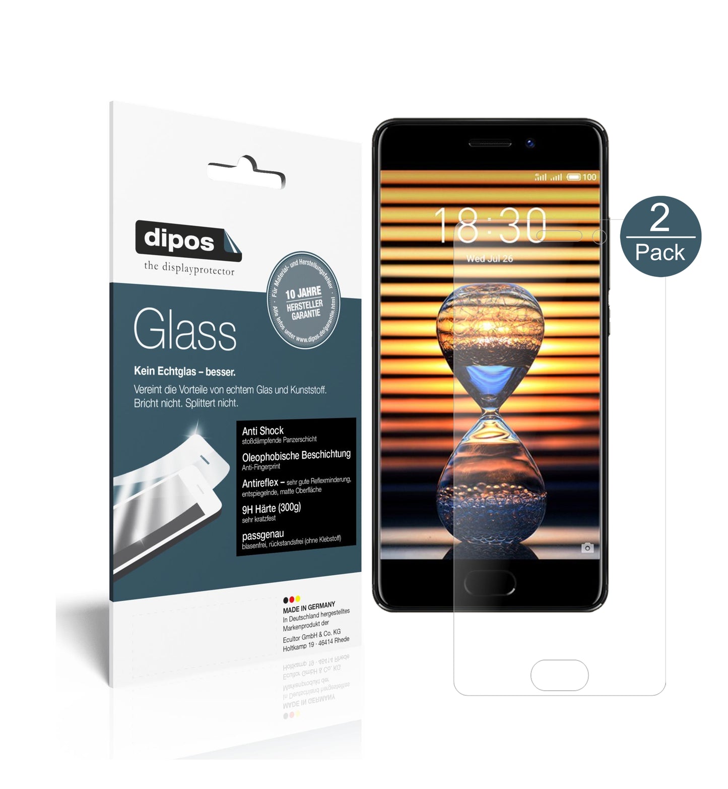 Mattes Panzerglas: Schutz vor Brüchen, Fingerabdrücken und Bildschirmblendung für Meizu-Pro 7 Plus