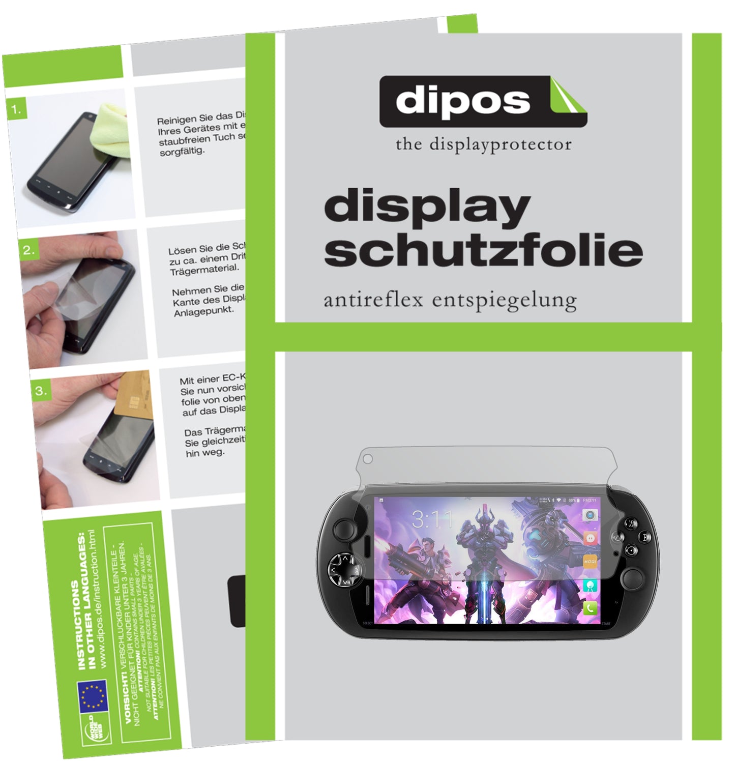 Mattes Panzerglas: Entspiegelte, dünne Folie, Fingerabdruckresistenz und Bildschirmschutz für MOQI-i7s