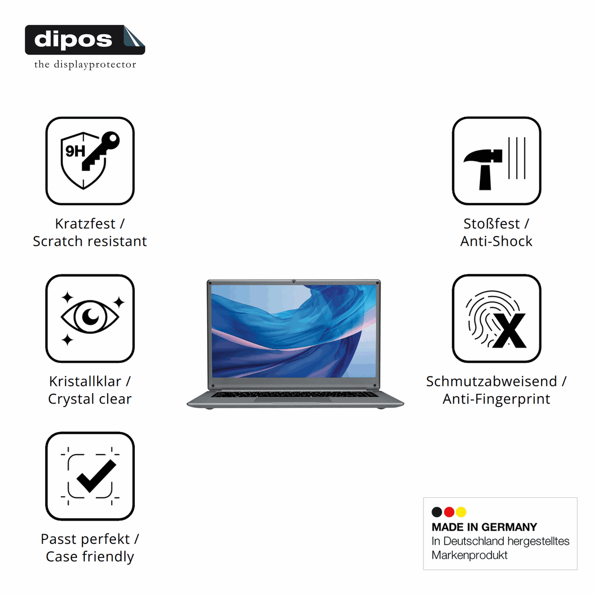 Displayschutz hergestellt in Deutschland, höchste Qualität made in Germany