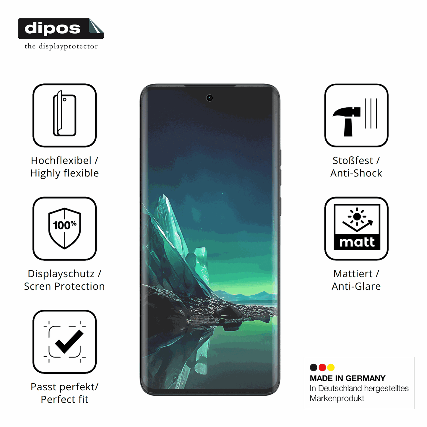 Displayschutz hergestellt in Deutschland, höchste Qualität made in Germany