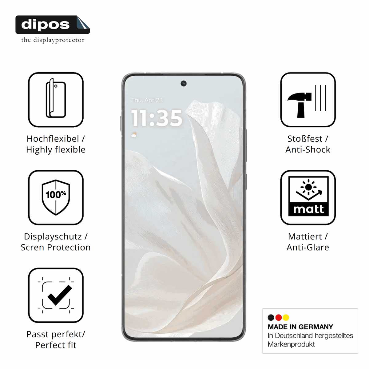 Displayschutz hergestellt in Deutschland, höchste Qualität made in Germany