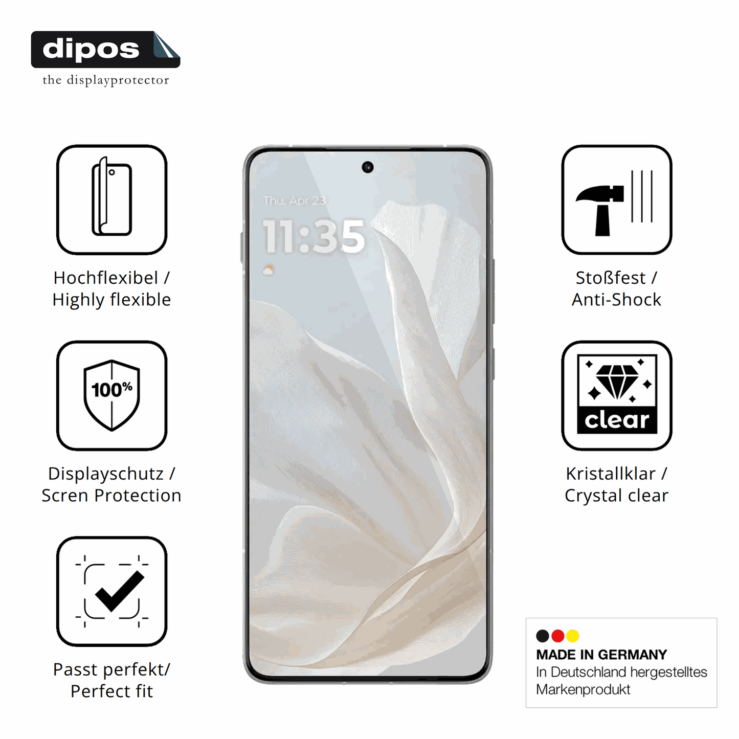 Displayschutz hergestellt in Deutschland, höchste Qualität made in Germany