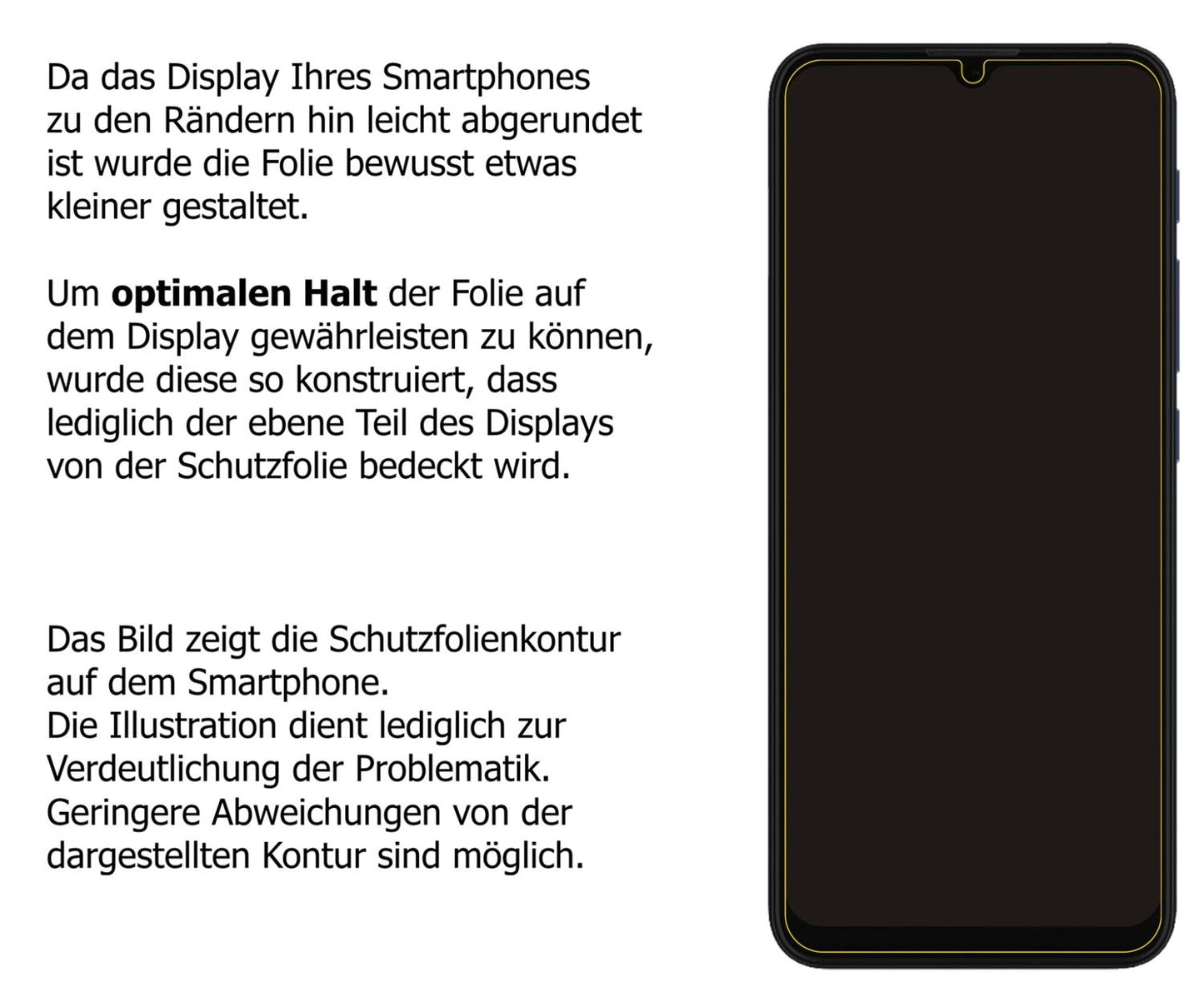 Schutzfolie mit optimaler Passform, zur Verwendung mit Hüllen geeignet