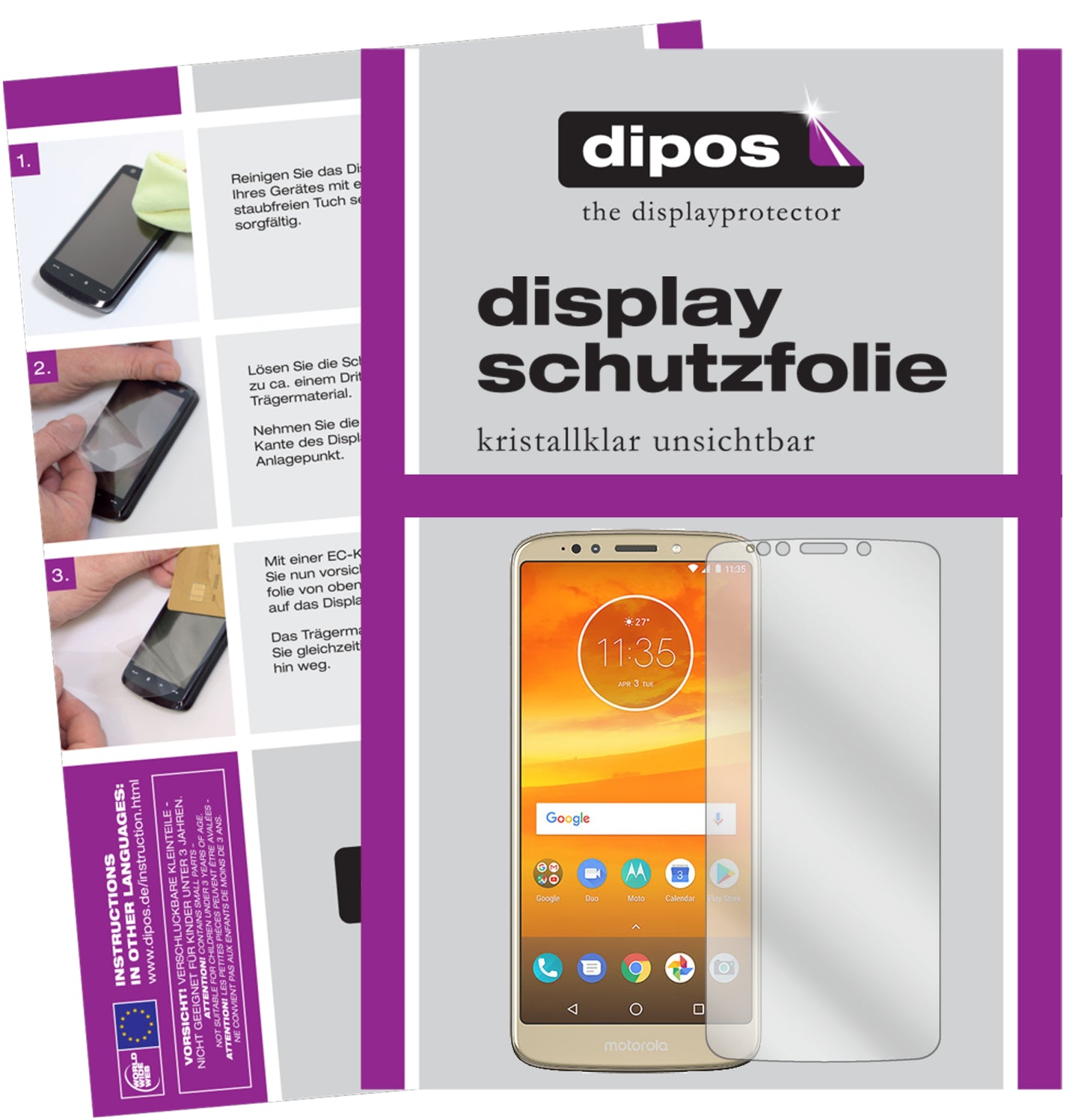 Kristallklare, dünne Schutzfolie: Kratzfest & passgenau für Motorola-Moto E5